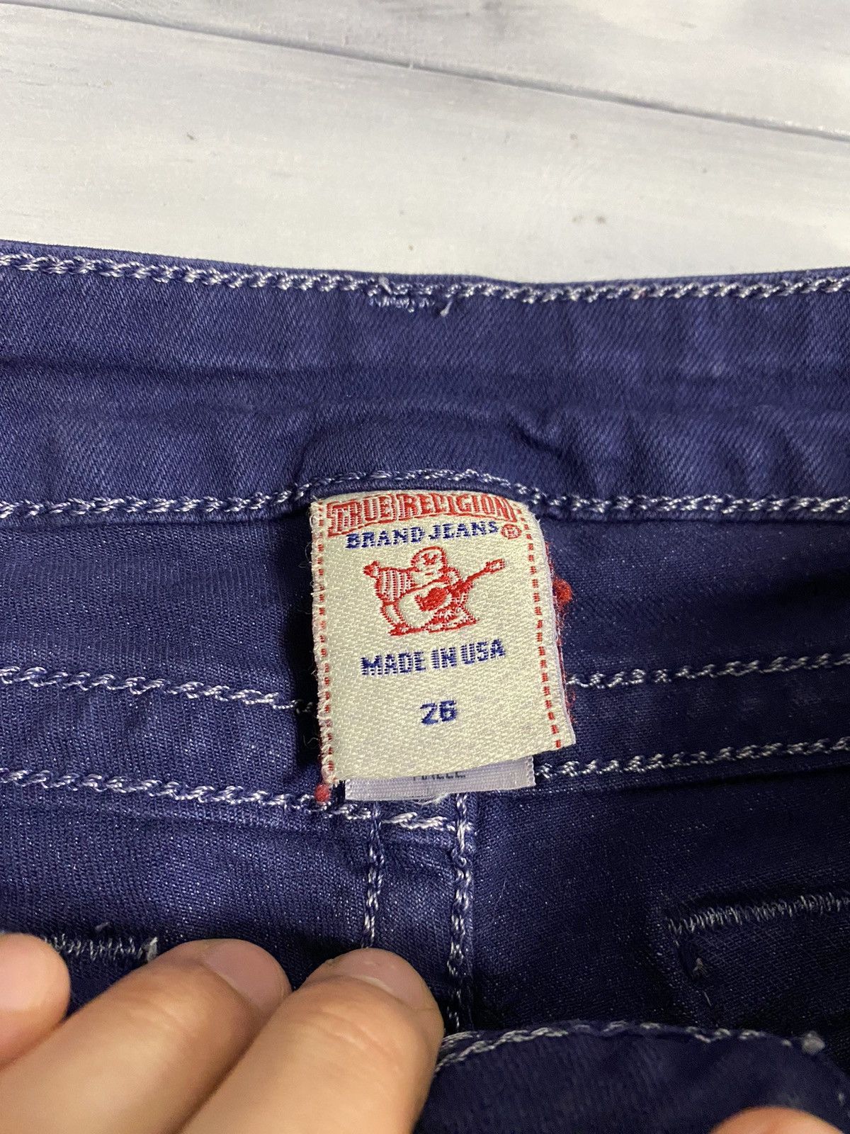 Japanese Brand Rare Jeans True Religion Made in USA. Avant-Garde Style. Size 26" / US 2 / IT 38 - 6 Thumbnail