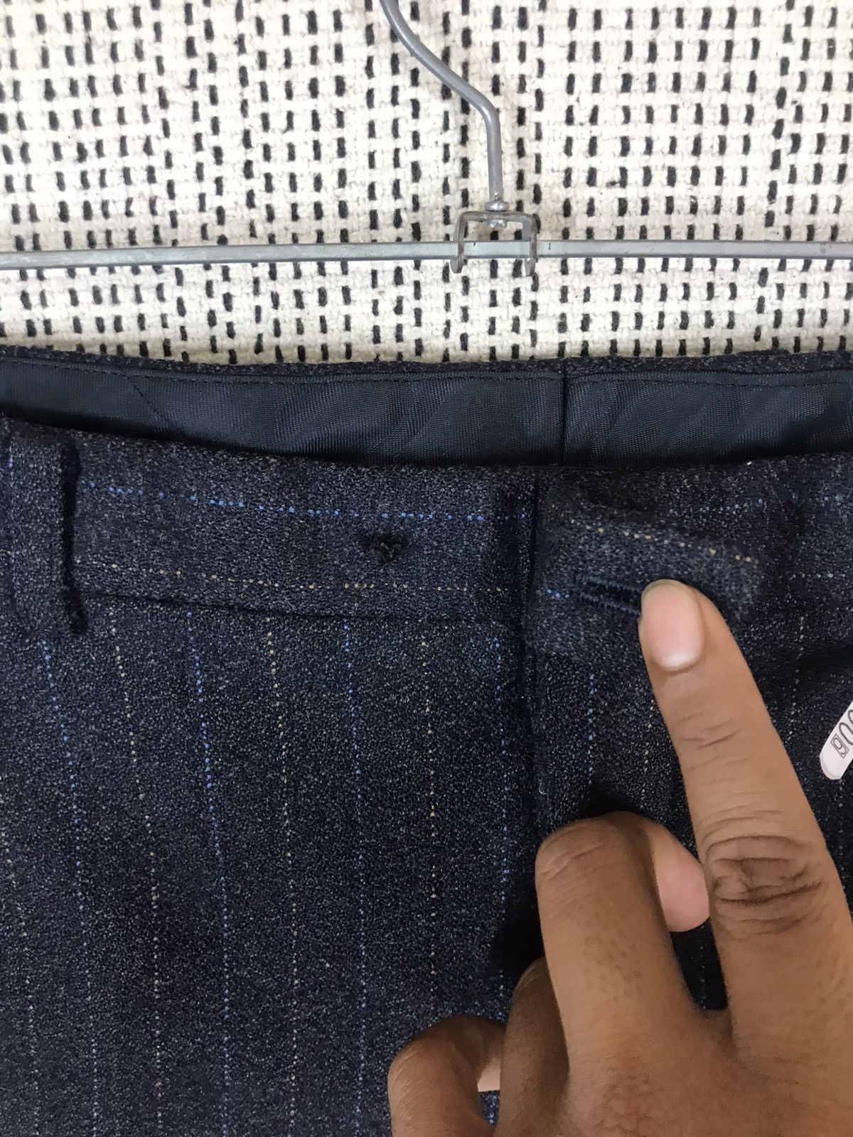 Vintage ‼️LANVIN PARIS WOOL STRIPE CASUAL PANTS ‼️ Size US 30 / EU 46 - 3 Thumbnail