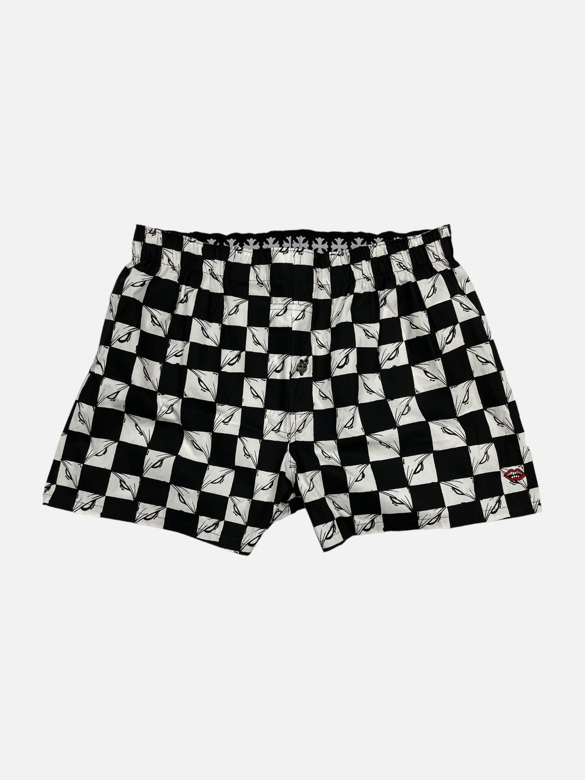 Boxer Garçon Chrome Hearts Matty - Taille L - Imprimé à Carreaux Et Motifs Cœur - Neuf Sans étiquette