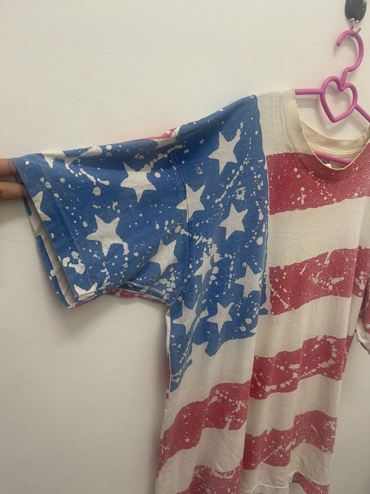 Vintage Rare 90s Vintage AMERICAN USA FLAG Full All Over 1992 Tee Size US XL / EU 56 / 4 - 2 Thumbnail