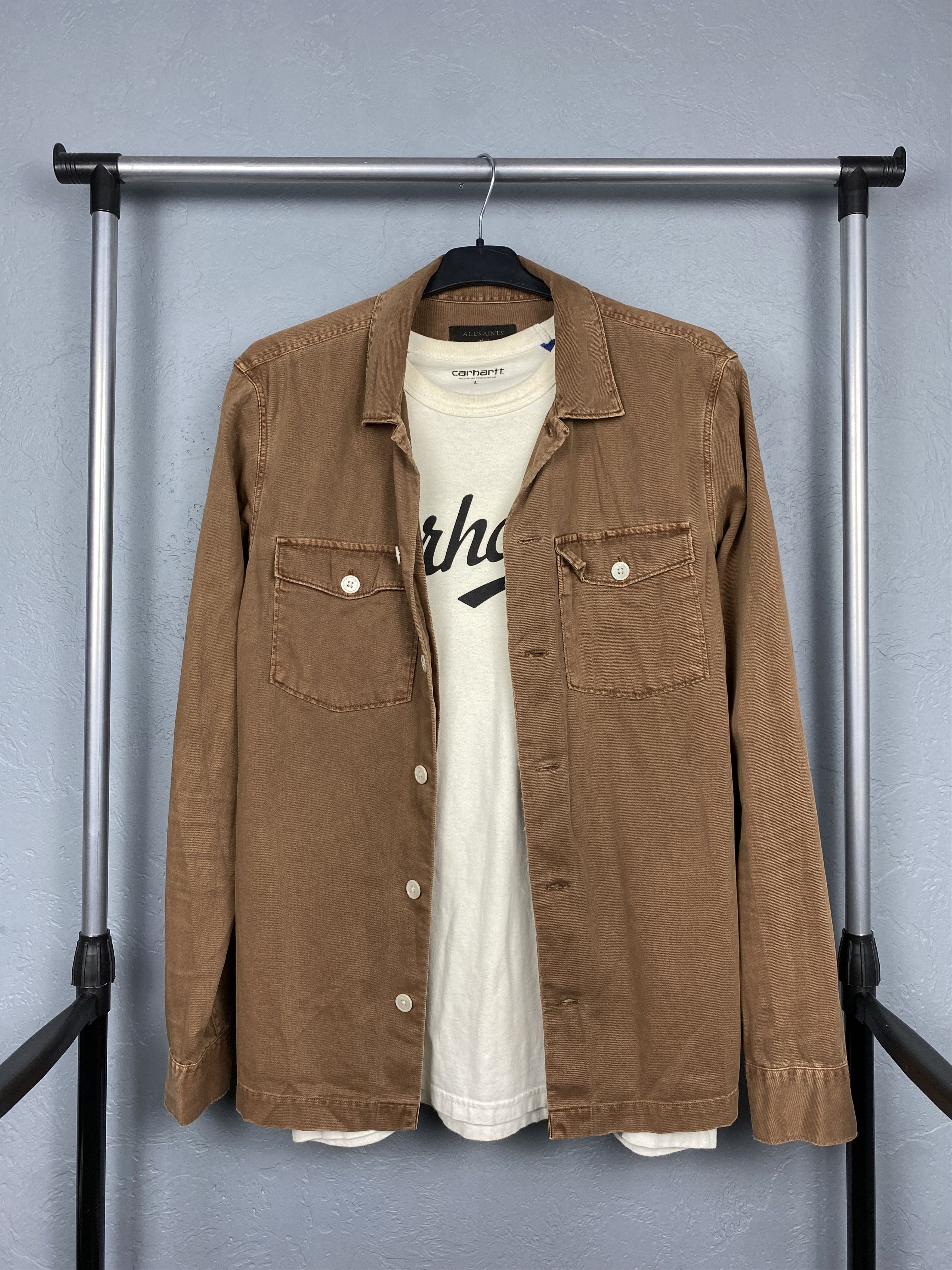 Allsaints Allsaints Mens Spotter LS Shirt Y2K Overshirt Jacket Size US S / EU 44-46 / 1 - 1 Thumbnail