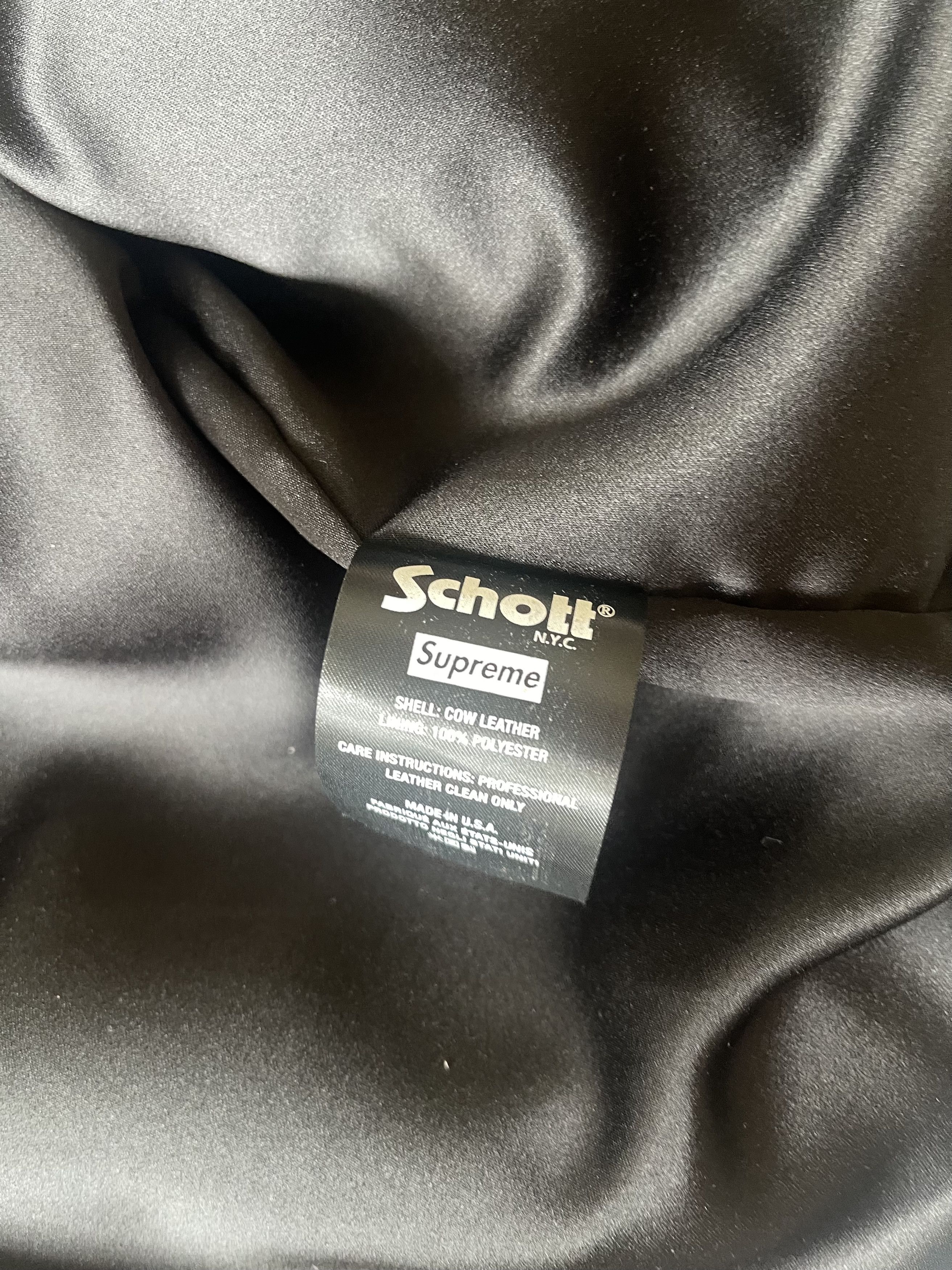 Schott × Supreme Supreme Schott Leather Racer Jacket Size US L / EU 52-54 / 3 - 3 Thumbnail