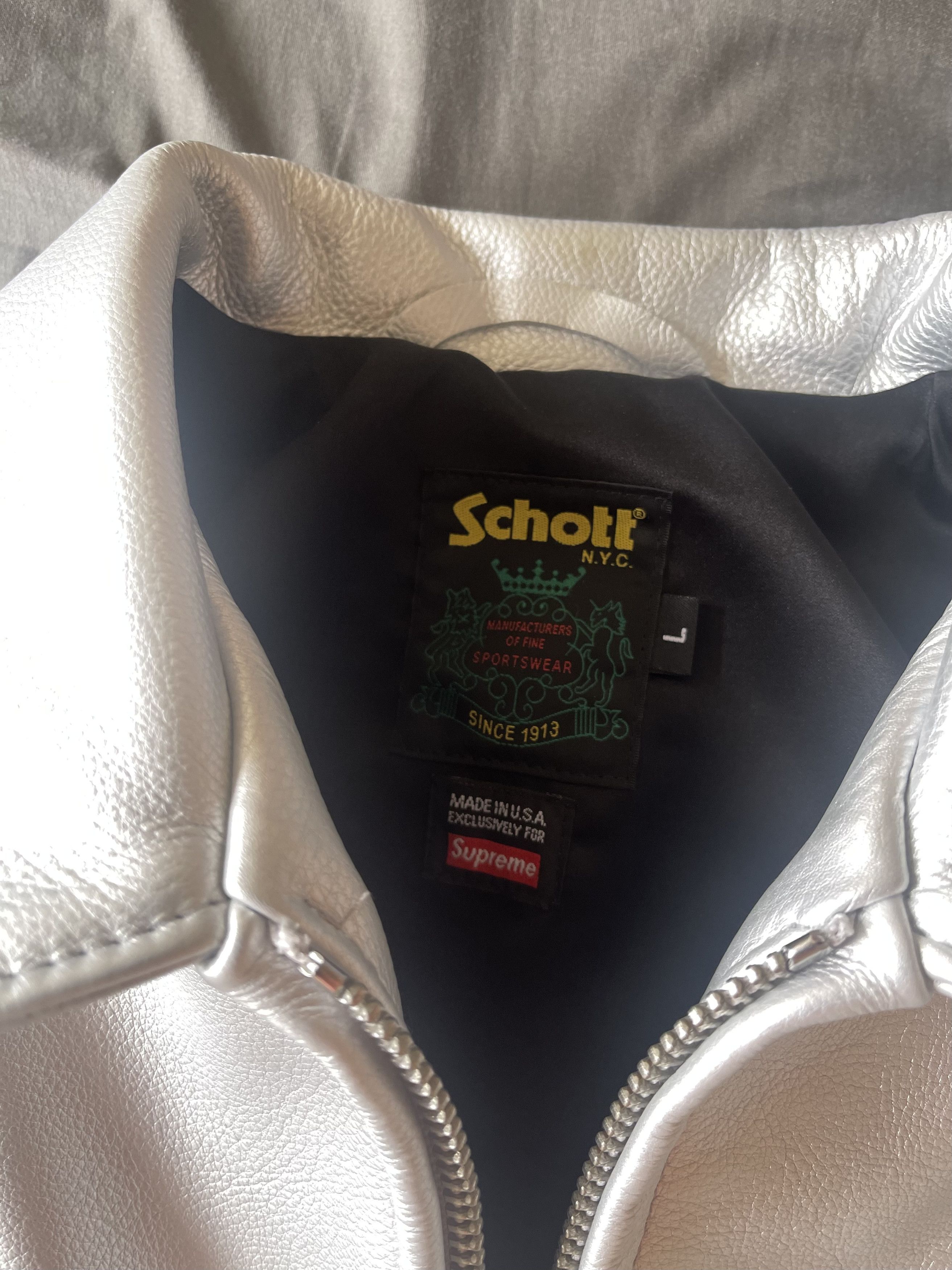 Schott × Supreme Supreme Schott Leather Racer Jacket Size US L / EU 52-54 / 3 - 10 Thumbnail