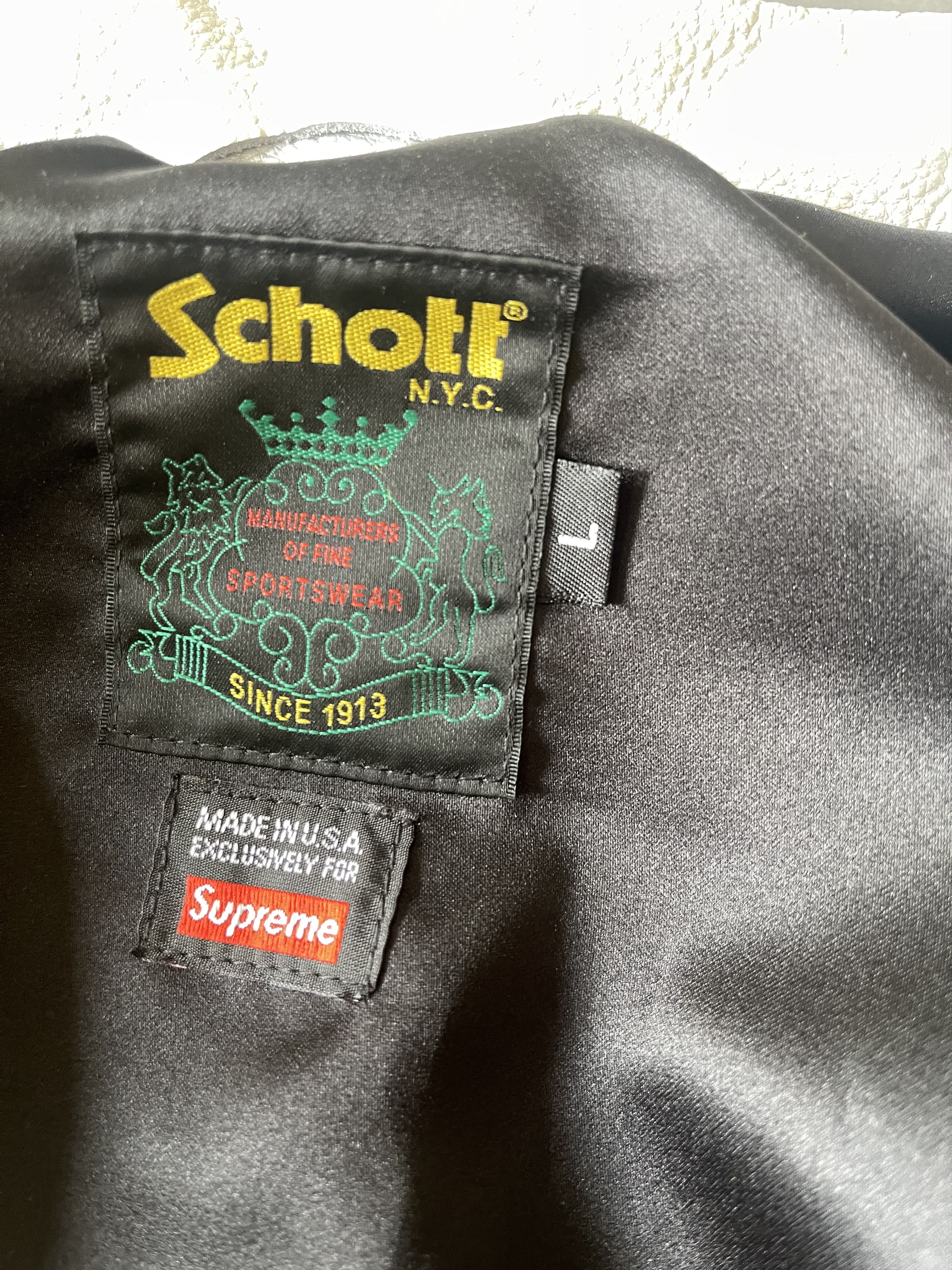 Schott × Supreme Supreme Schott Leather Racer Jacket Size US L / EU 52-54 / 3 - 9 Thumbnail