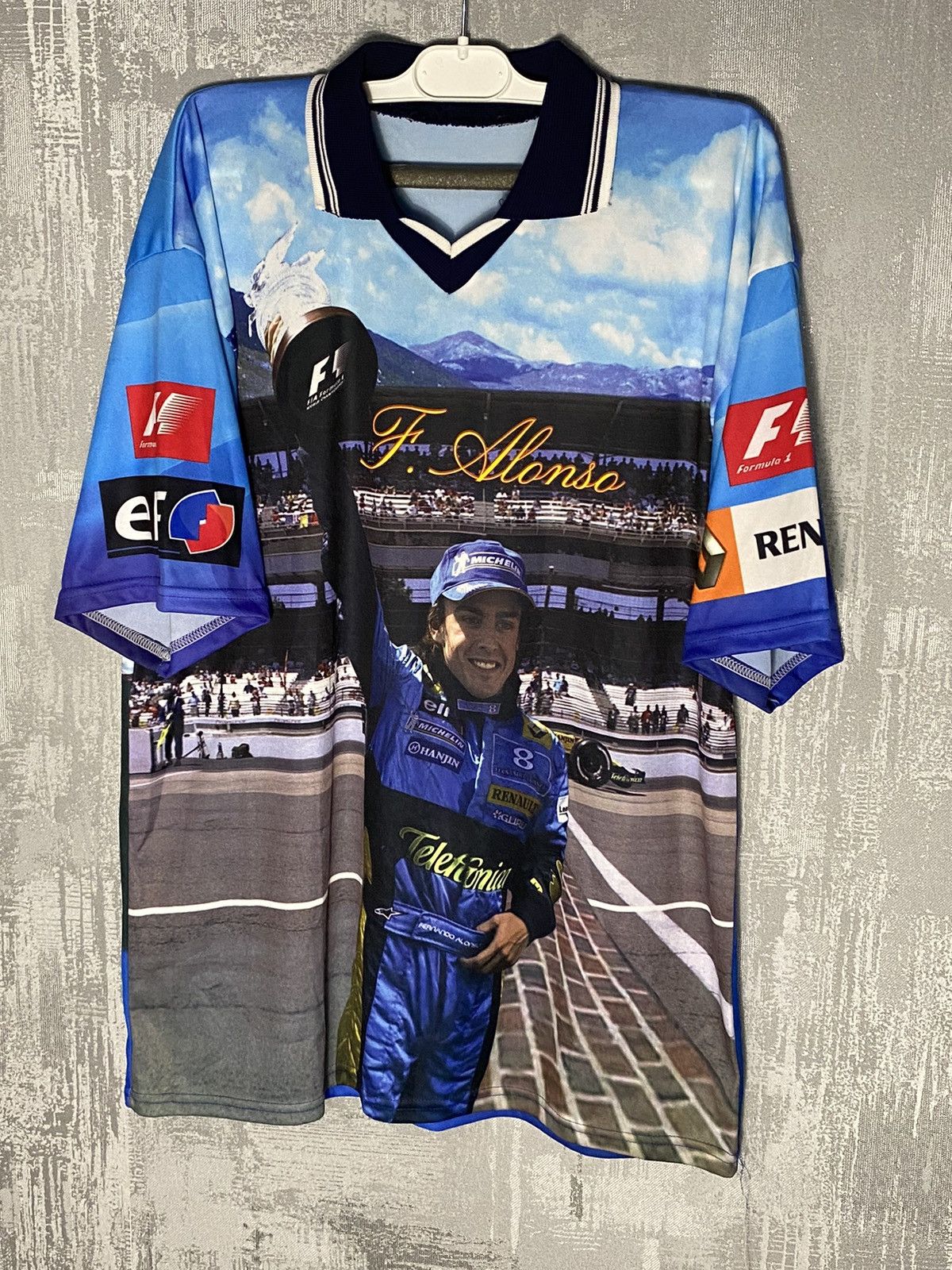 Formula 1 × Vintage Vintage Formula One Renault F.Alonso Shirt Full Print Size US L / EU 52-54 / 3 - 1 Thumbnail