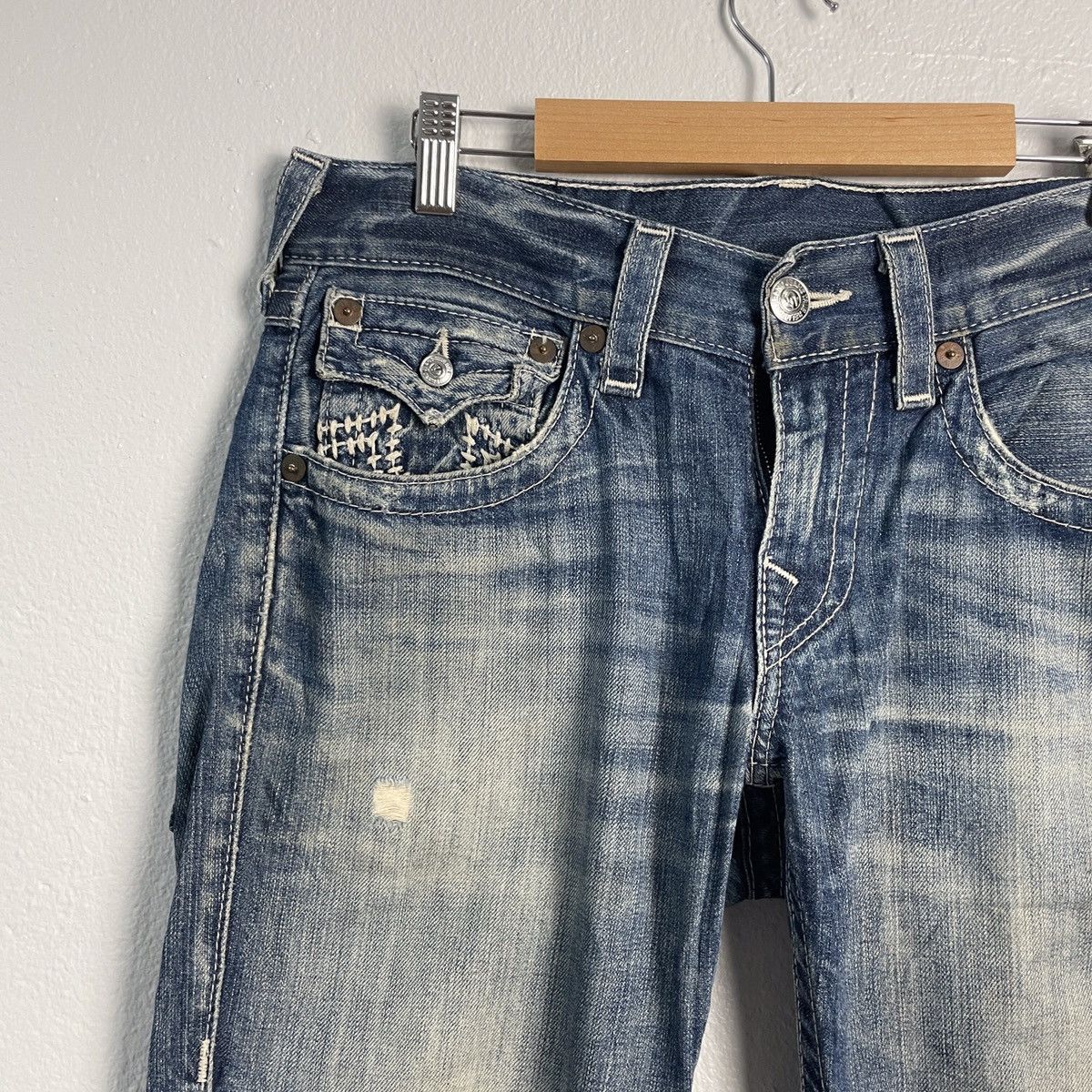 True Religion Vintage True Religion Distressed Denim Size US 33 - 3 Thumbnail