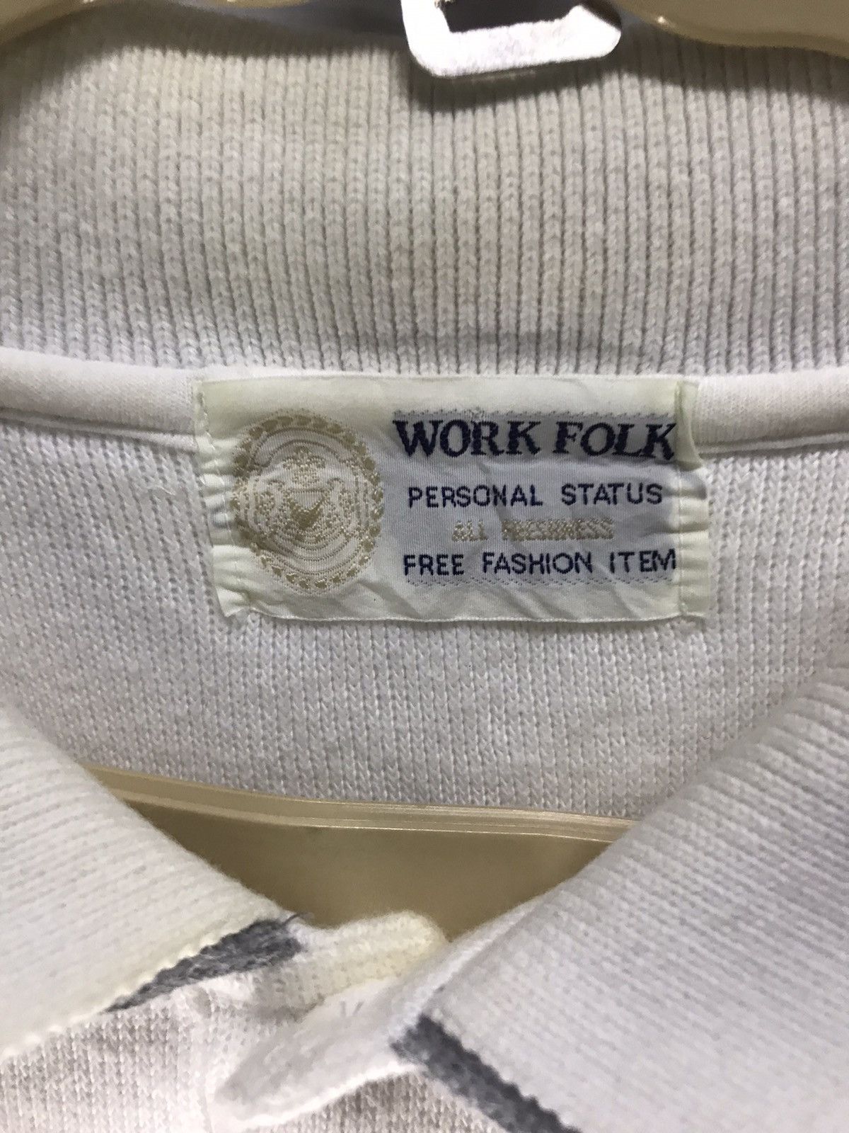 Japanese Brand × Vintage Vintage sweatshirt double collar half button by work folk Size US M / EU 48-50 / 2 - 4 Thumbnail