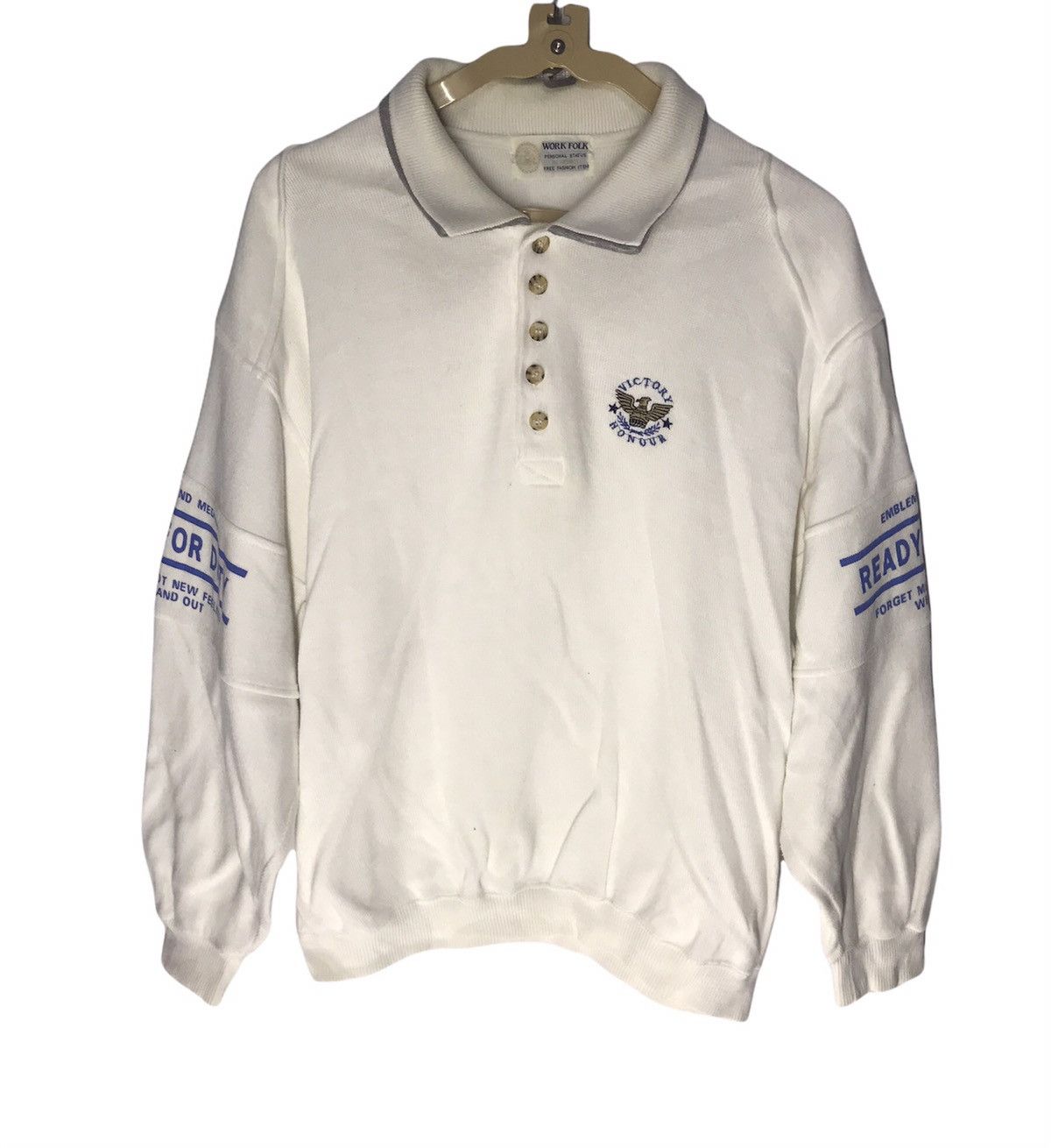 Japanese Brand × Vintage Vintage sweatshirt double collar half button by work folk Size US M / EU 48-50 / 2 - 1 Thumbnail