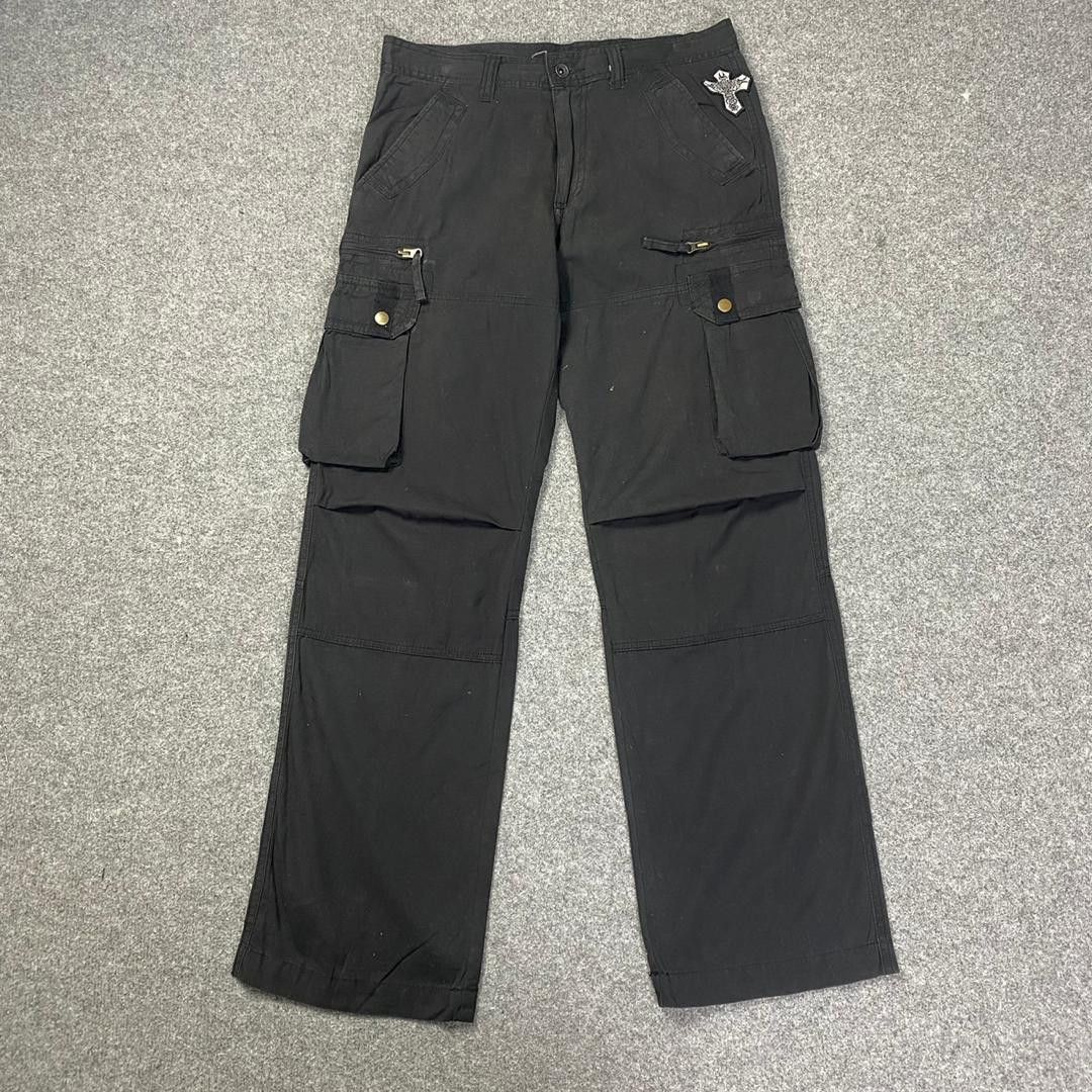 image of Vintage Spinash Patches Multipocket Cargo Pants in Black, Men's (Size 30)