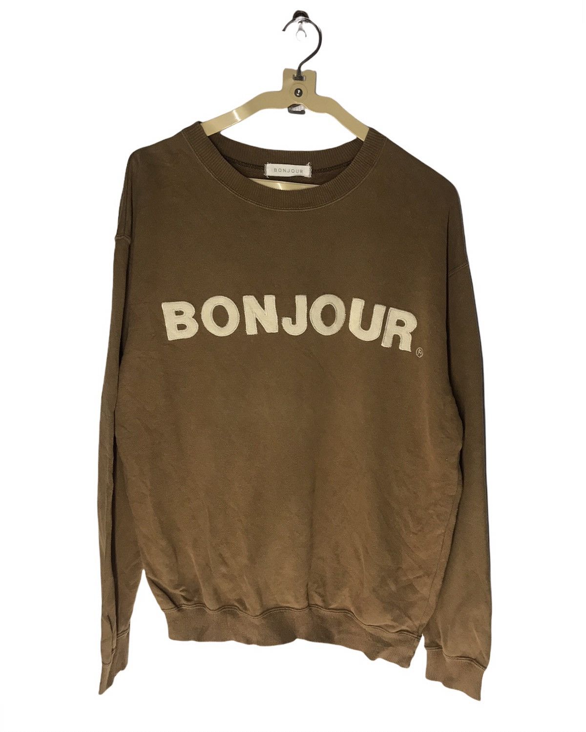 Designer × Japanese Brand Bonjour spellout crewneck sweatshirt Size US L / EU 52-54 / 3 - 1 Thumbnail