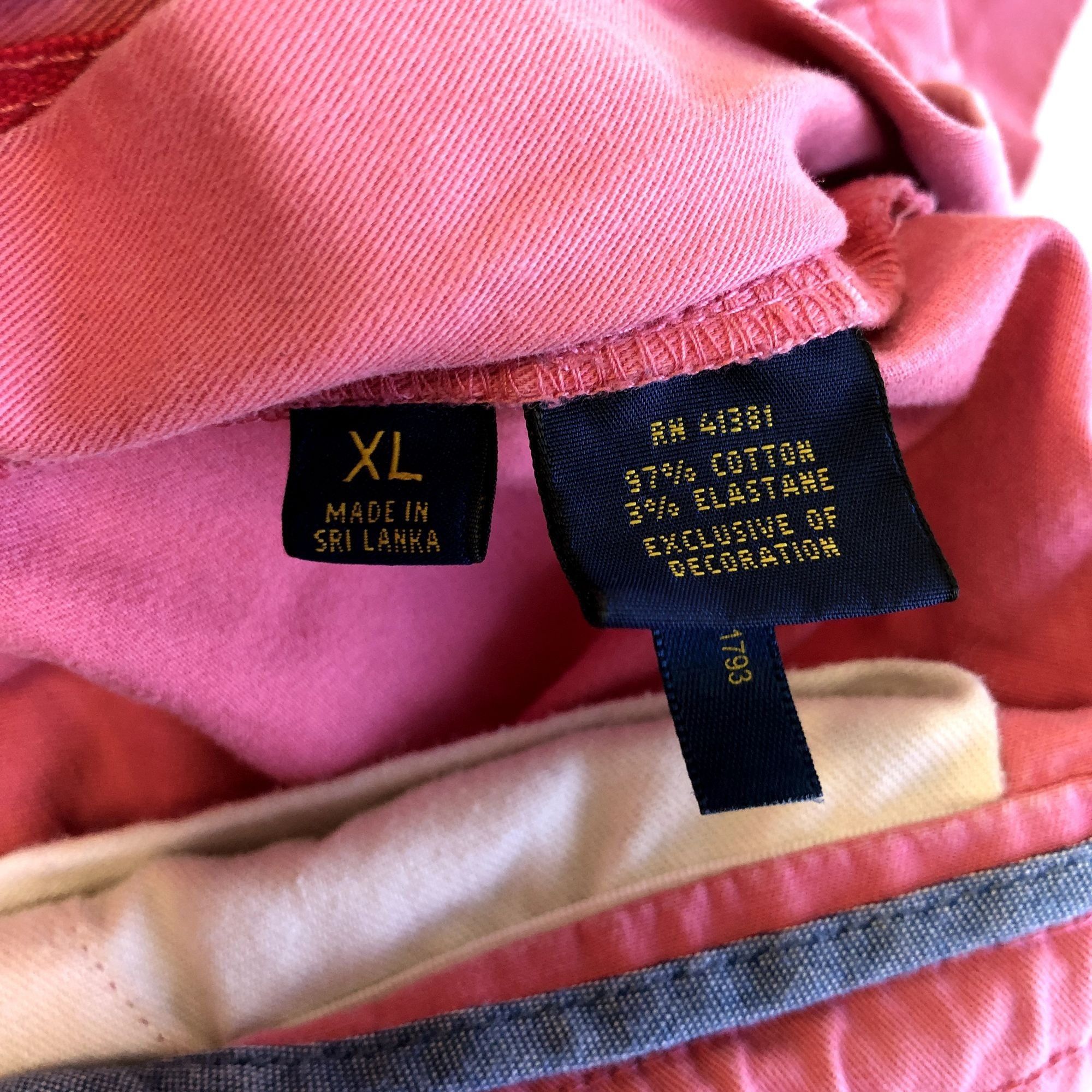 Ralph Lauren Pink Classic Fit 6 POLO LOGO Rider Shorts XL