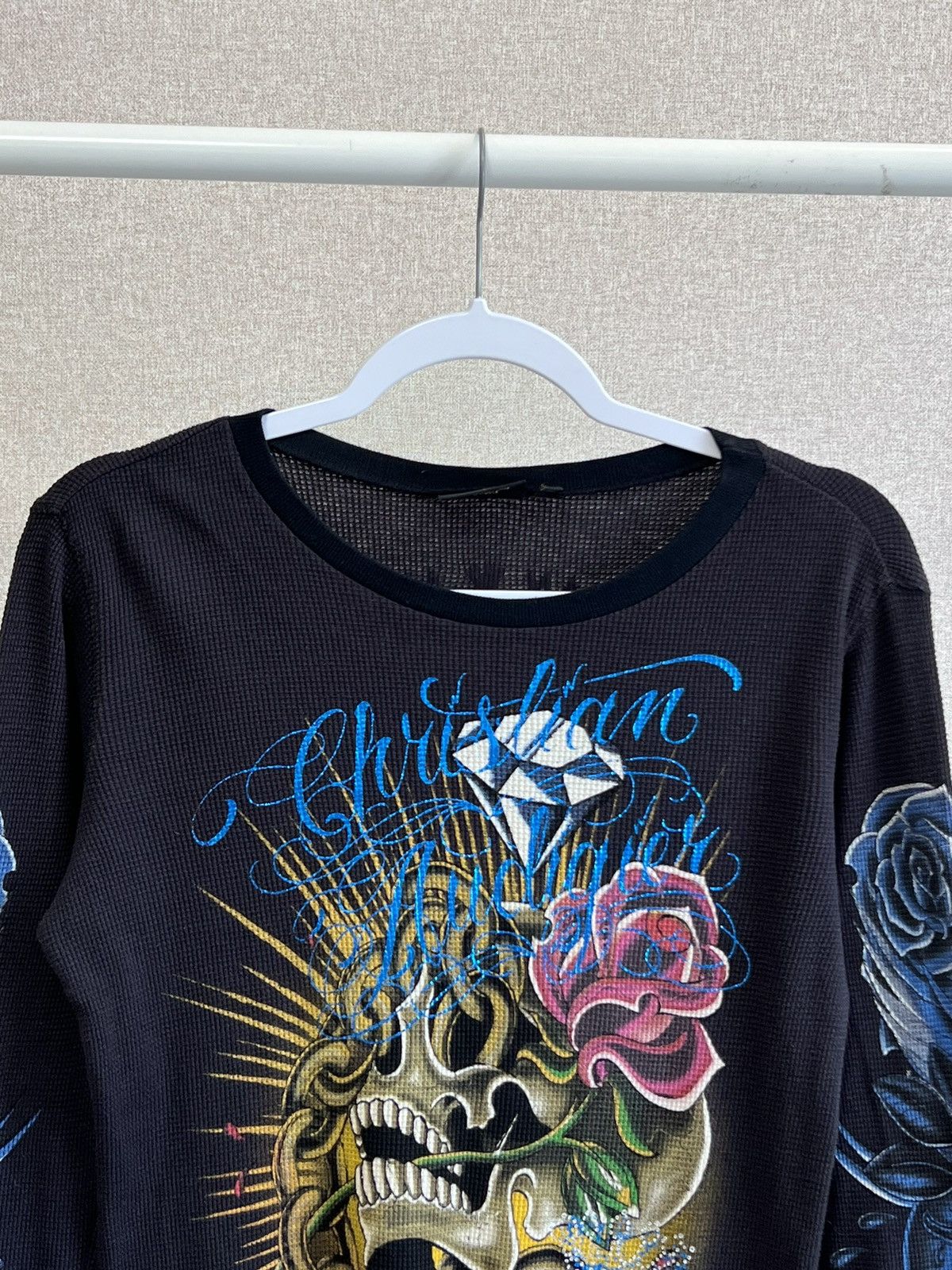 Christian Audigier Christian Audigier scull roses black long sleeve shirt Size US M / EU 48-50 / 2 - 3 Thumbnail