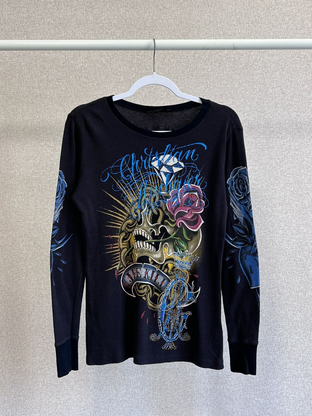 Christian Audigier Christian Audigier scull roses black long sleeve shirt Size US M / EU 48-50 / 2 - 1 Thumbnail