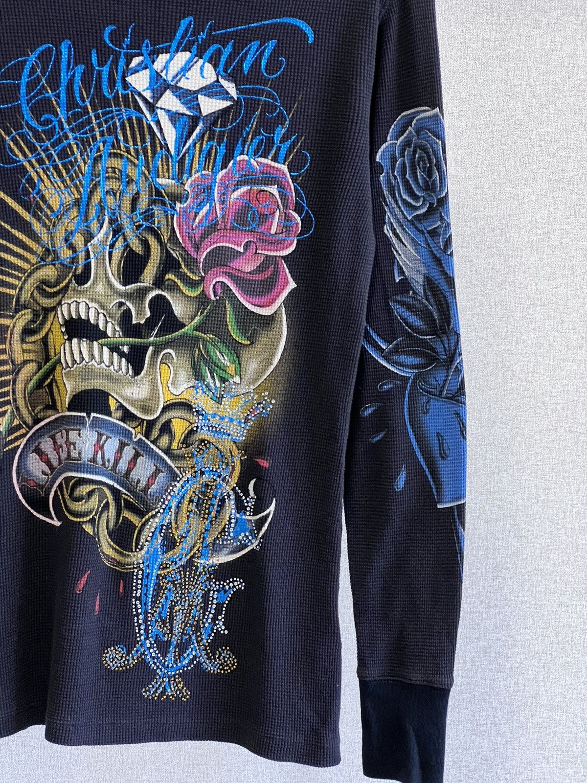 Christian Audigier Christian Audigier scull roses black long sleeve shirt Size US M / EU 48-50 / 2 - 6 Thumbnail