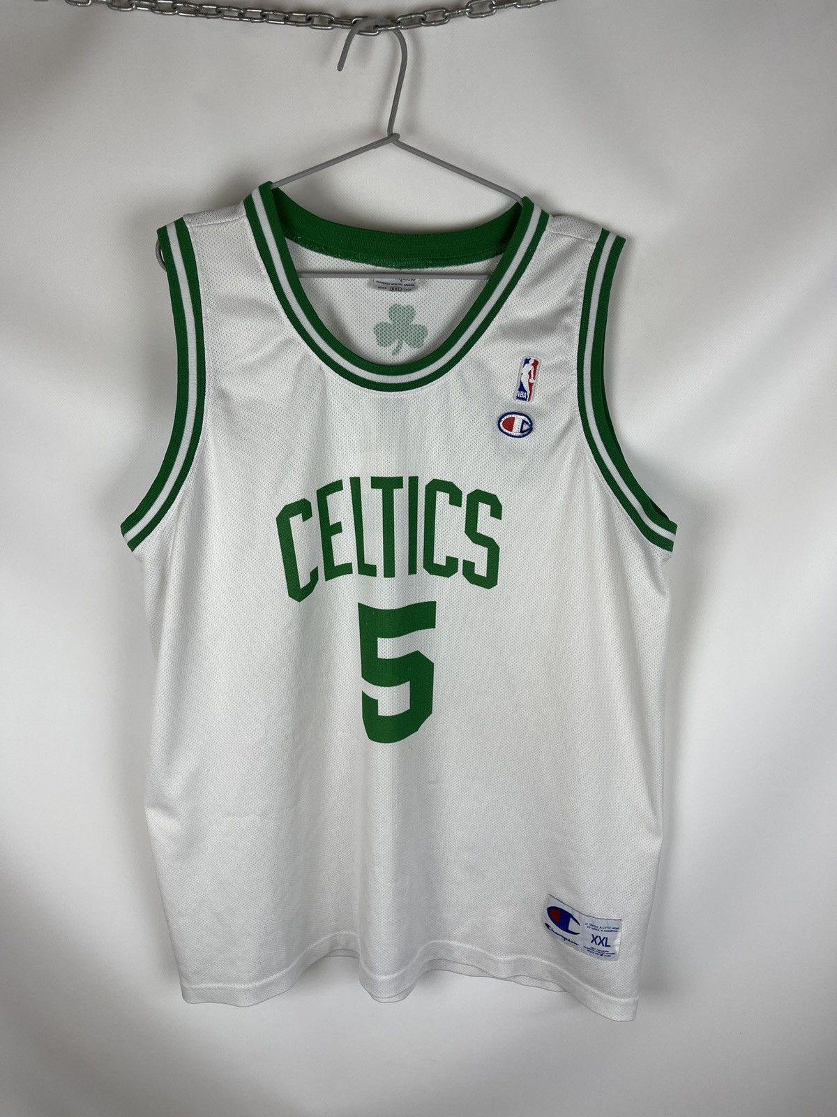 image of Champion Boston Celtics 5 Kevin Garnett Nba Jersey Vintage in White, Men's (Size 2XL)