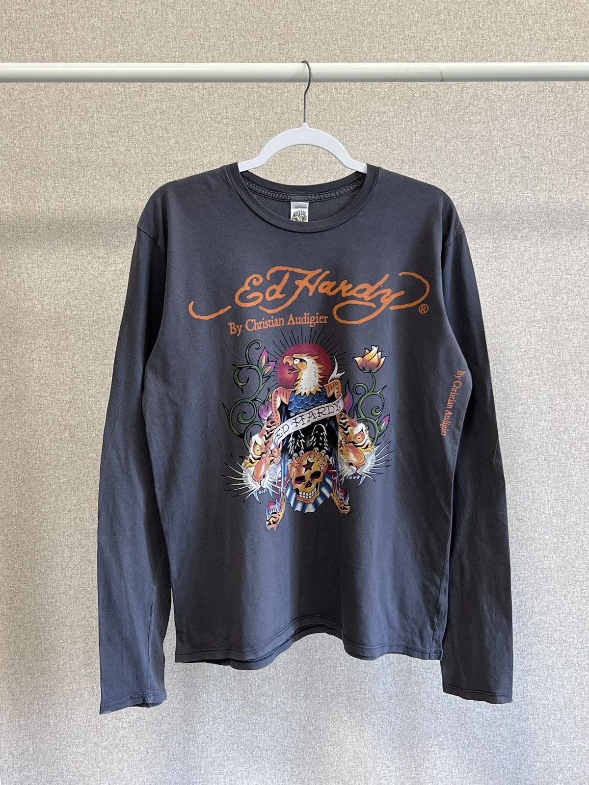Christian Audigier Ed Hardy by Christian Audigier eagles grey long sleeve Size US L / EU 52-54 / 3 - 1 Thumbnail