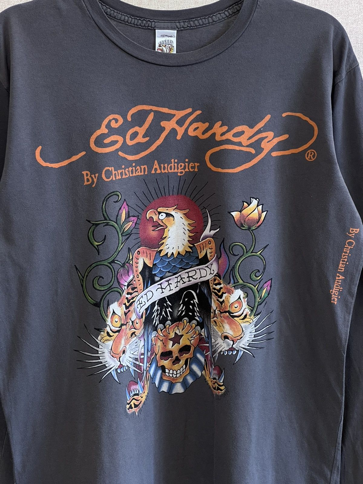 Christian Audigier Ed Hardy by Christian Audigier eagles grey long sleeve Size US L / EU 52-54 / 3 - 3 Thumbnail