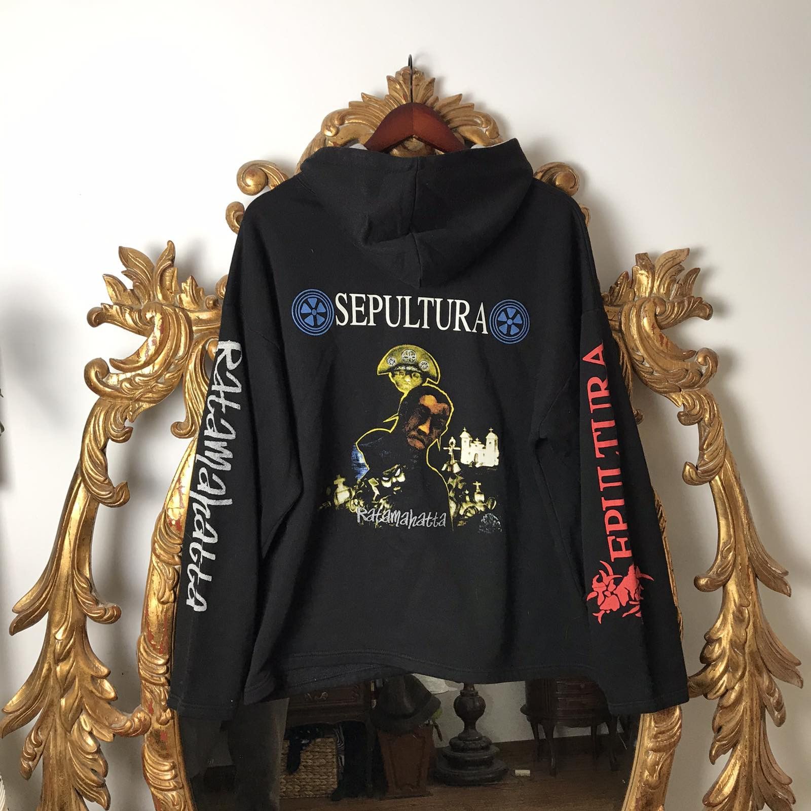 Band Tees Sepultura Roots Vintage 90’s Ratamahatta Hoodie Sweatshirt Size US L / EU 52-54 / 3 - 2 Thumbnail
