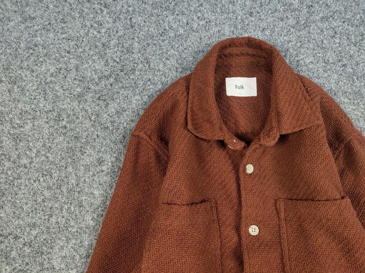Designer Folk Overshirt Textured Brown knit Pocket Light Jacket Size US L / EU 52-54 / 3 - 11 Thumbnail