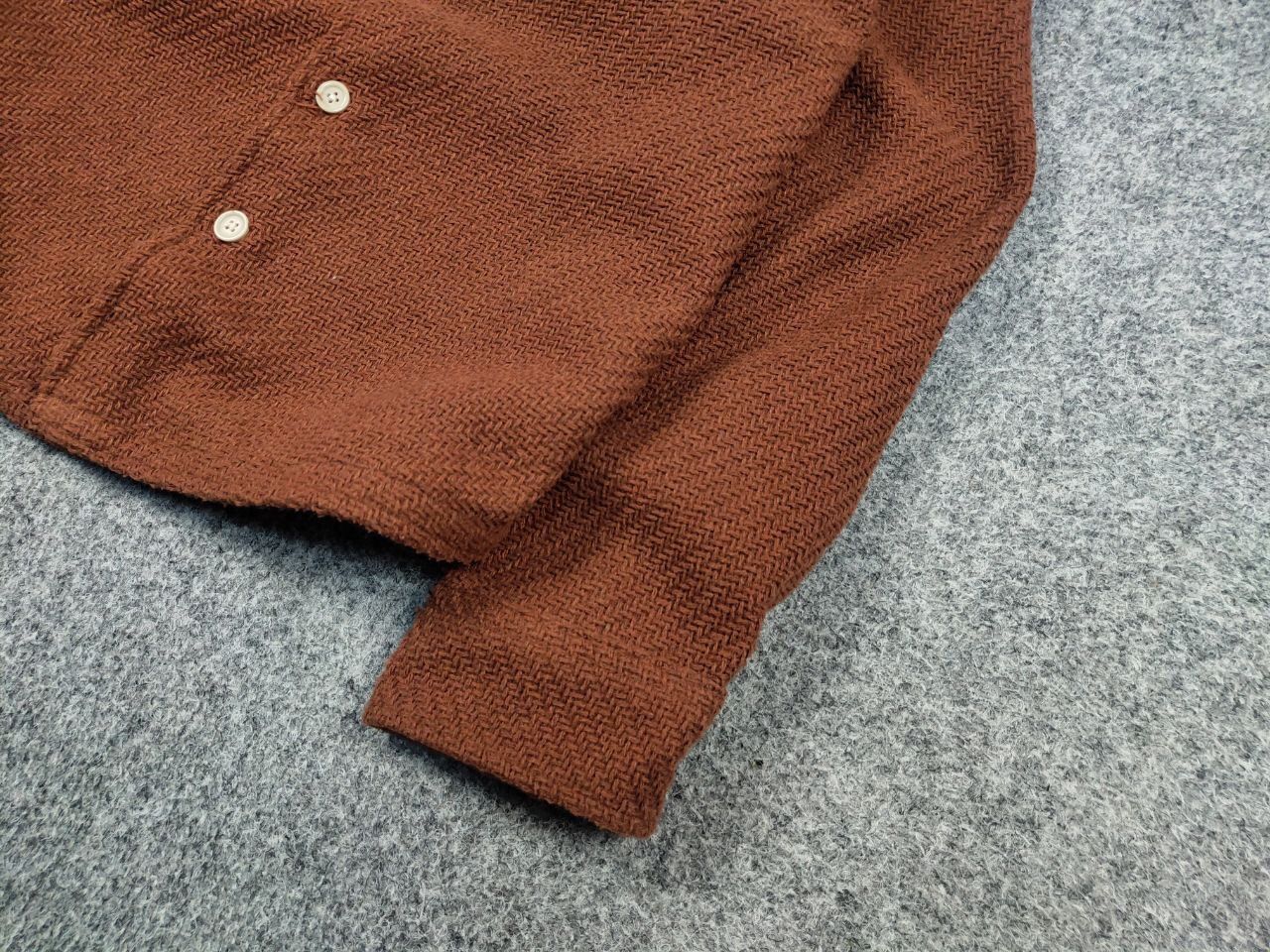 Designer Folk Overshirt Textured Brown knit Pocket Light Jacket Size US L / EU 52-54 / 3 - 5 Thumbnail