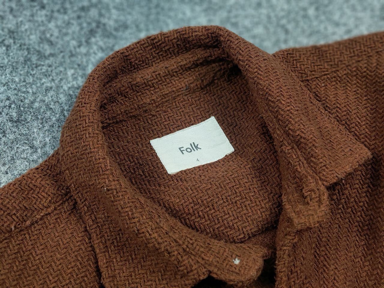 Designer Folk Overshirt Textured Brown knit Pocket Light Jacket Size US L / EU 52-54 / 3 - 18 Thumbnail