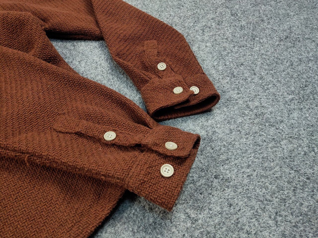 Designer Folk Overshirt Textured Brown knit Pocket Light Jacket Size US L / EU 52-54 / 3 - 16 Thumbnail