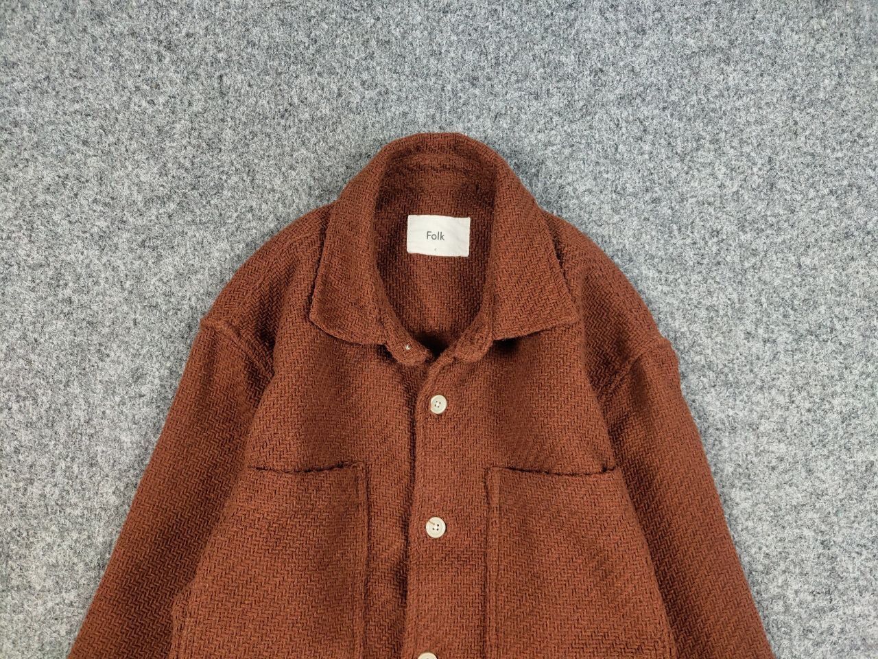 Designer Folk Overshirt Textured Brown knit Pocket Light Jacket Size US L / EU 52-54 / 3 - 8 Thumbnail