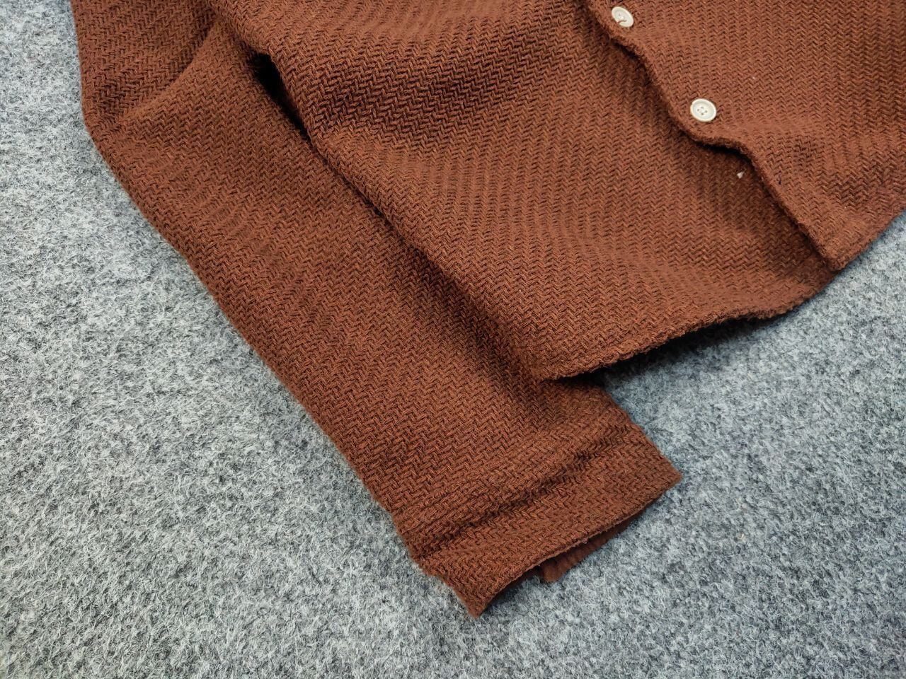Designer Folk Overshirt Textured Brown knit Pocket Light Jacket Size US L / EU 52-54 / 3 - 6 Thumbnail