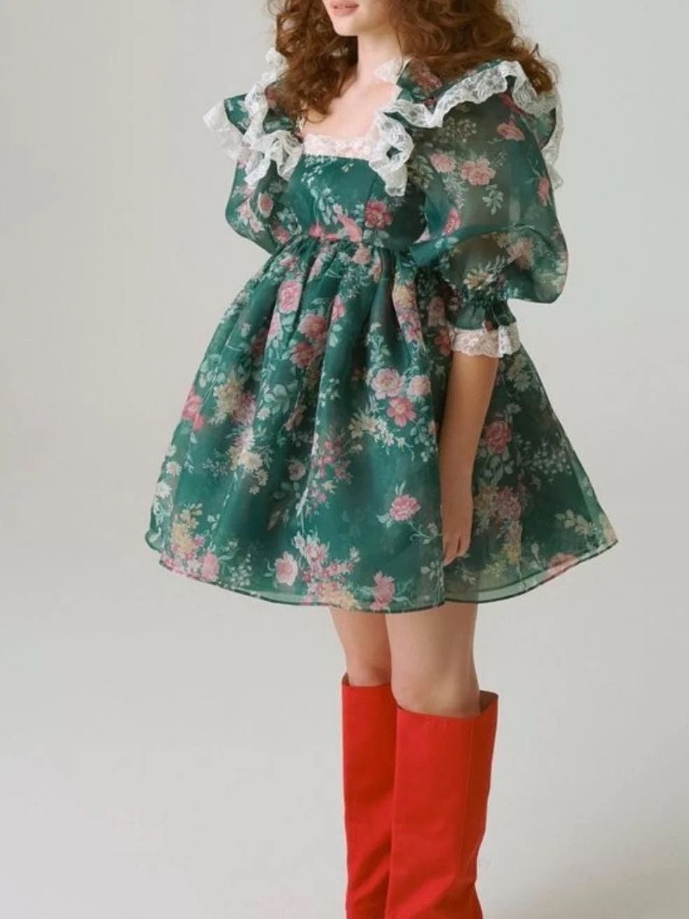 selkie green gables dress Selkie Women's Cotton Gauze Midi Dress, Lipstick Red for Women main image 1