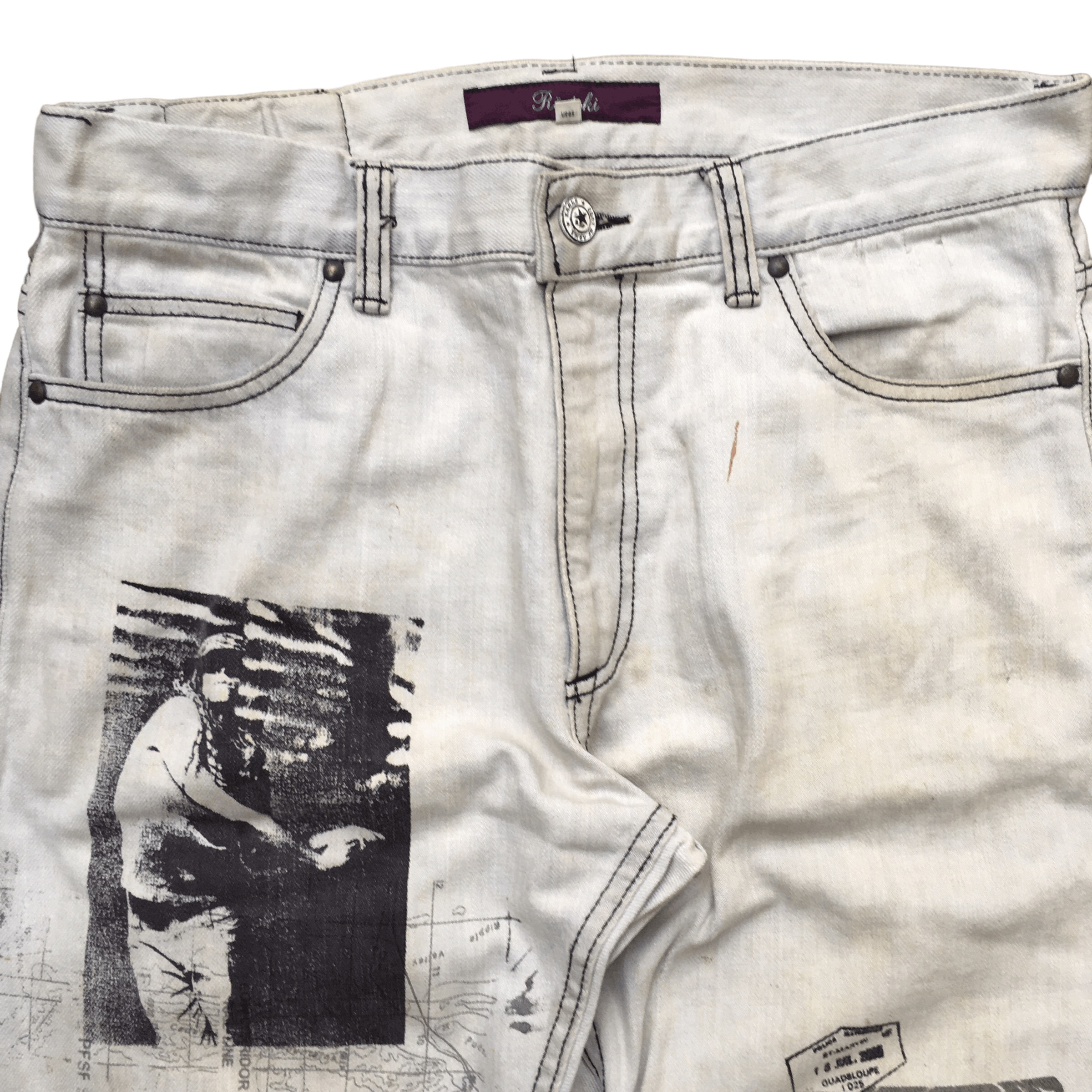 Designer × Japanese Brand Rovtski Japan Graphic Design Denim Jeans Size US 34 / EU 50 - 4 Thumbnail