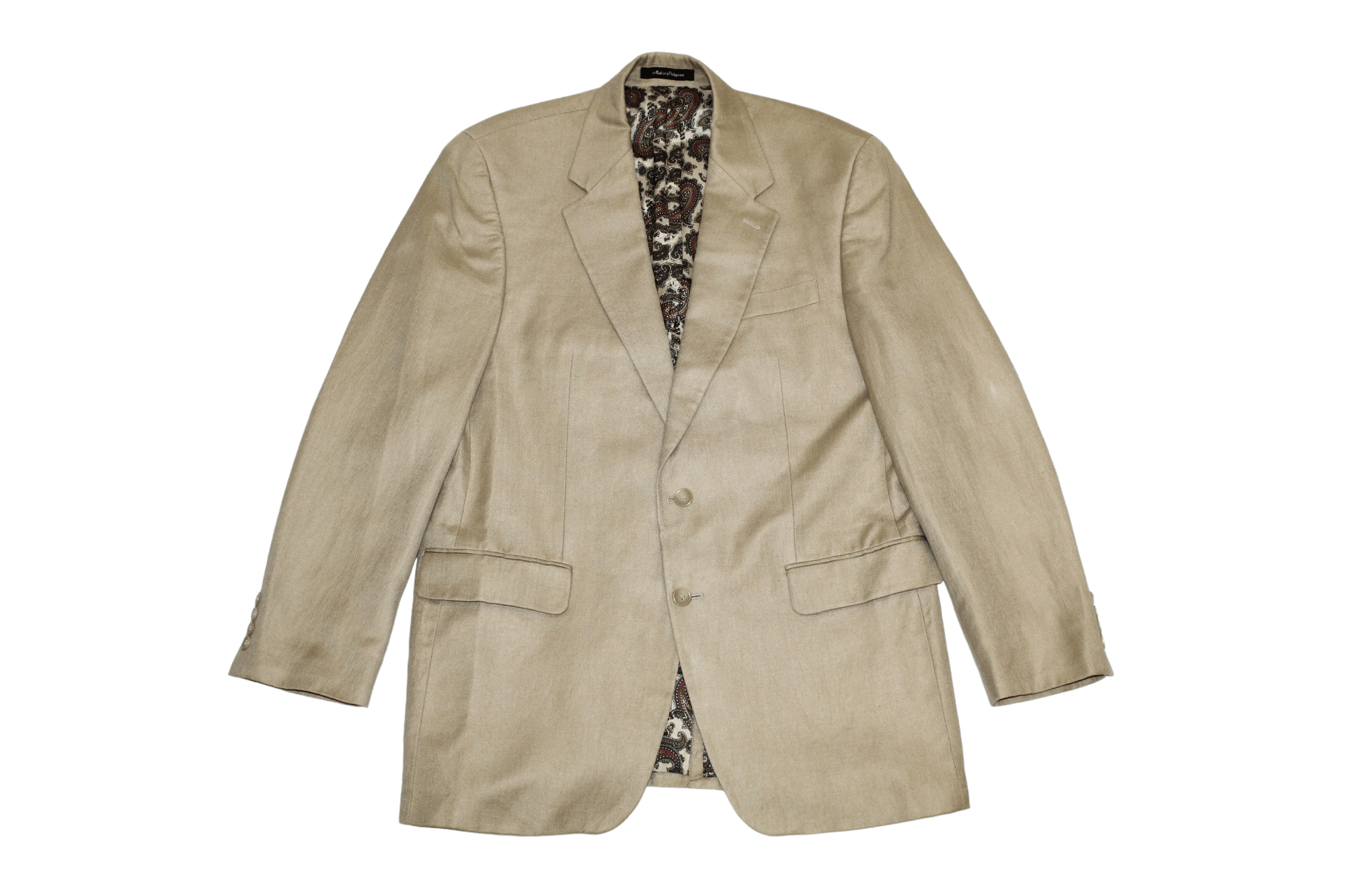 Lauren Ralph Lauren Lauren R.L. Herringbone Linen-Cotton Paisley Lined Blazer Size 42L - 5 Thumbnail