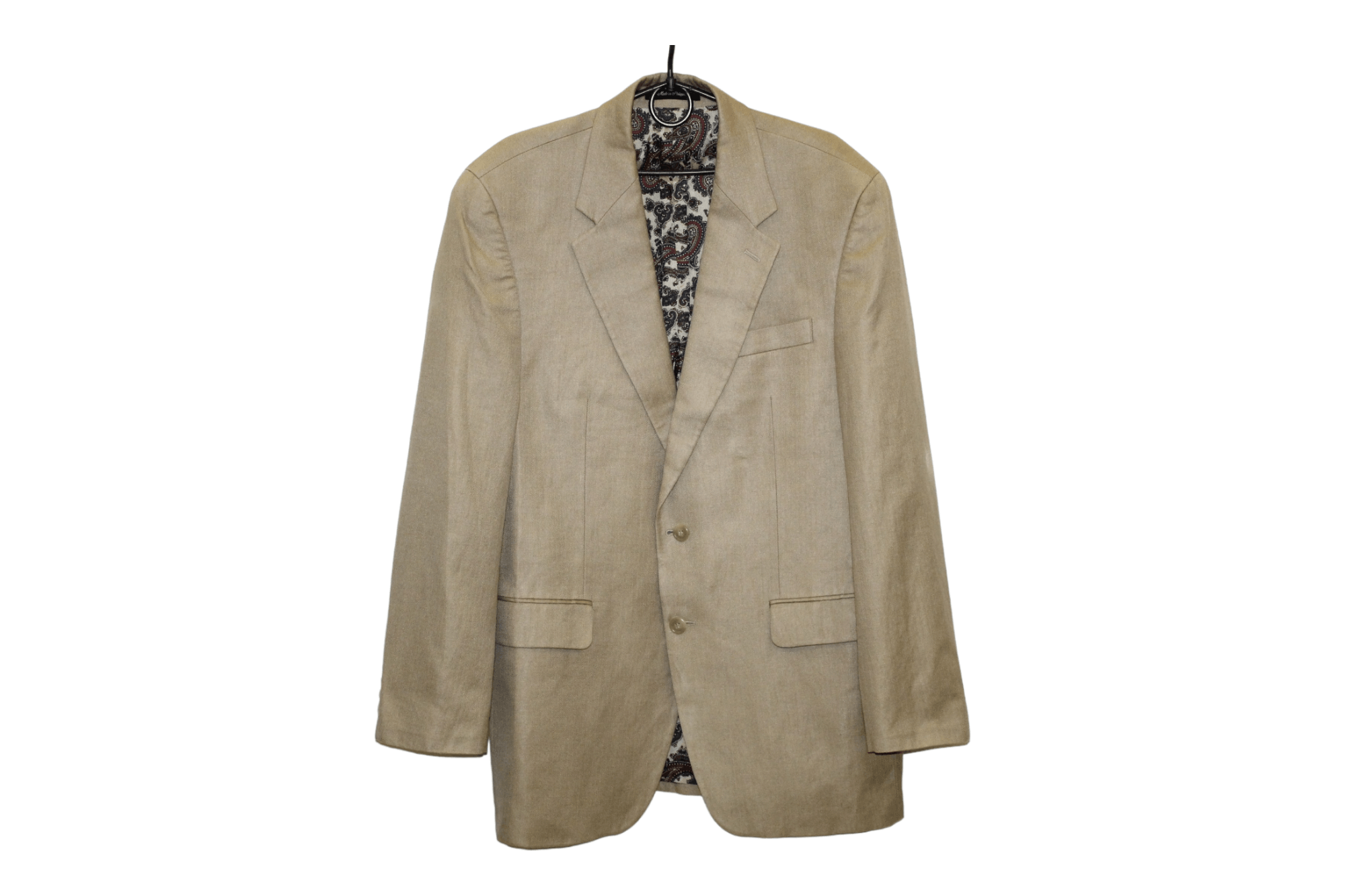 Lauren Ralph Lauren Lauren R.L. Herringbone Linen-Cotton Paisley Lined Blazer Size 42L - 1 Thumbnail