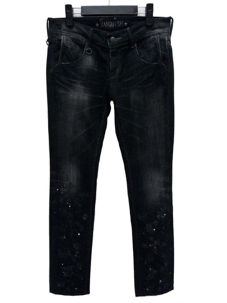 Japanese Brand 🔥Vanquish Paint Splash With Glitter Denim Jeans Punk Style Size US 32 / EU 48 - 4 Thumbnail