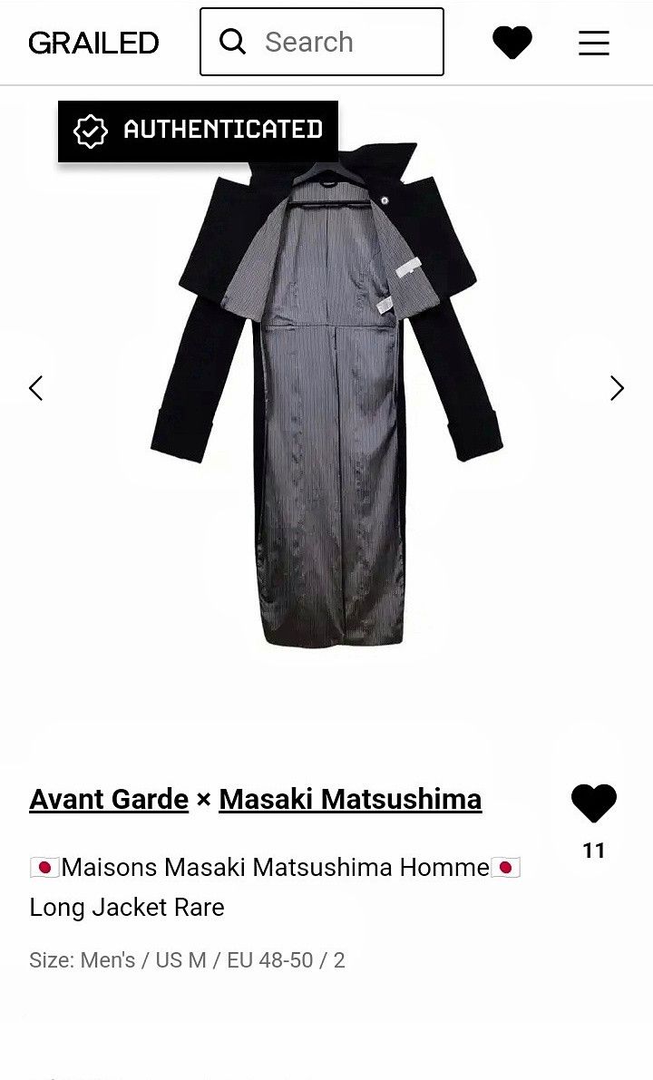 Masaki Matsushima 🇯🇵Maisons Masaki Matsushima Homme🇯🇵Long Jacket Rare Size M / US 6-8 / IT 42-44 - 25 Thumbnail