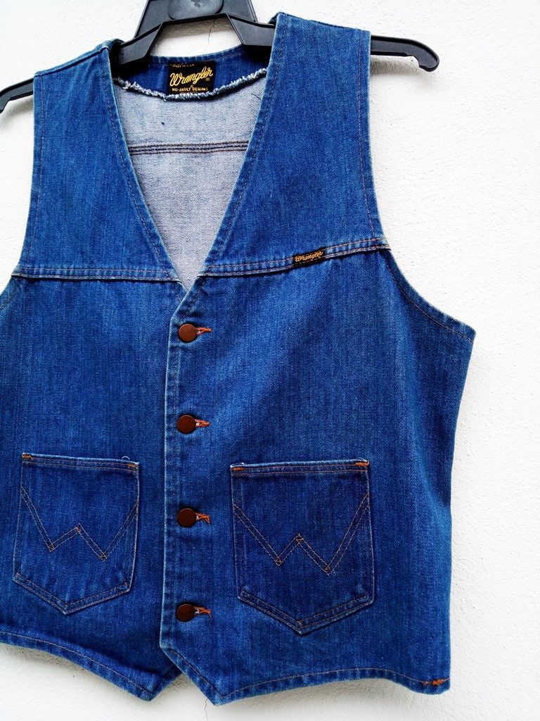 Wrangler 🔥Vintage Wrangler Made in USA Button Up Denim Vest Jacket Size US L / EU 52-54 / 3 - 6 Thumbnail