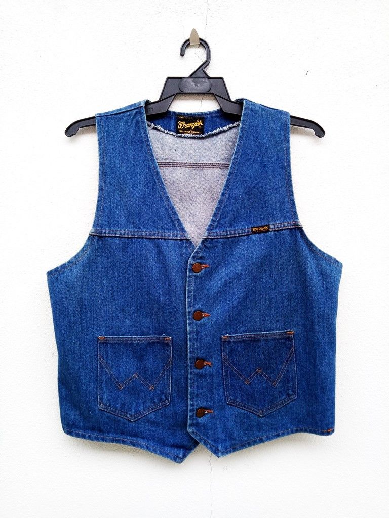 Wrangler 🔥Vintage Wrangler Made in USA Button Up Denim Vest Jacket Size US L / EU 52-54 / 3 - 1 Thumbnail