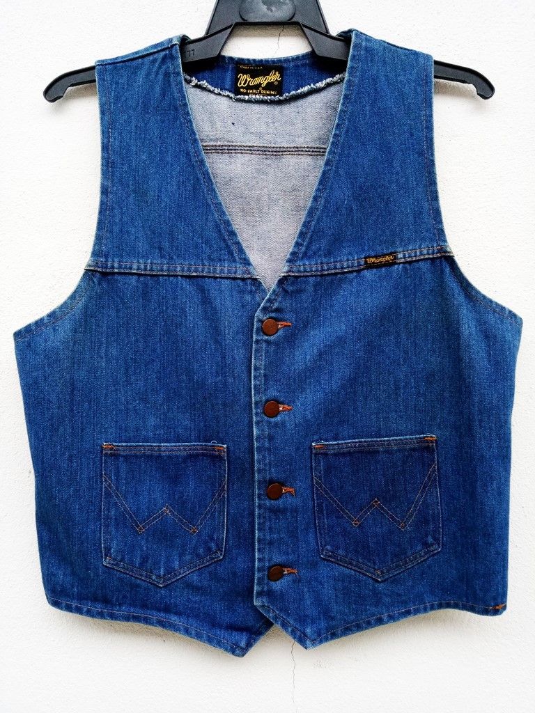 Wrangler 🔥Vintage Wrangler Made in USA Button Up Denim Vest Jacket Size US L / EU 52-54 / 3 - 4 Thumbnail
