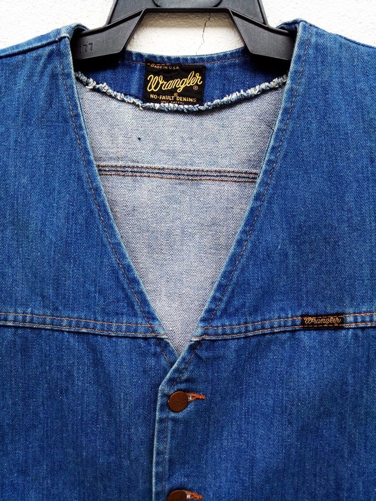 Wrangler 🔥Vintage Wrangler Made in USA Button Up Denim Vest Jacket Size US L / EU 52-54 / 3 - 5 Thumbnail