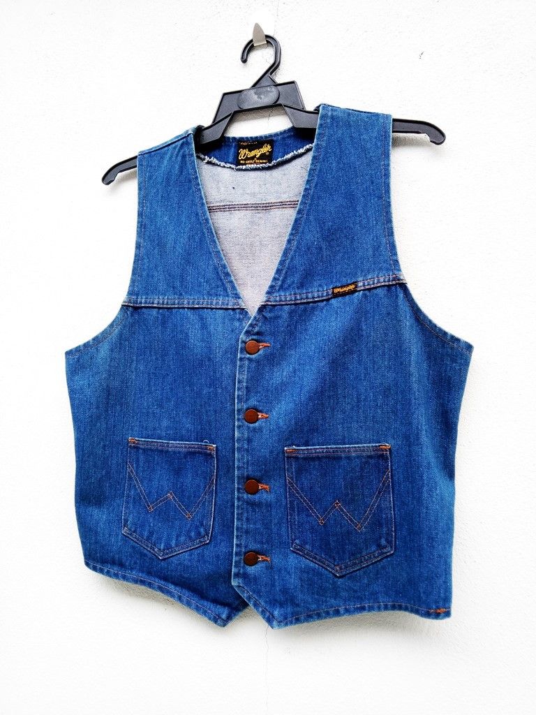 Wrangler 🔥Vintage Wrangler Made in USA Button Up Denim Vest Jacket Size US L / EU 52-54 / 3 - 2 Thumbnail