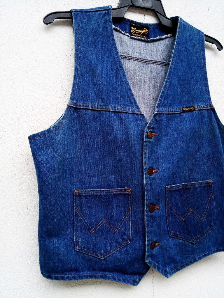 Wrangler 🔥Vintage Wrangler Made in USA Button Up Denim Vest Jacket Size US L / EU 52-54 / 3 - 7 Thumbnail