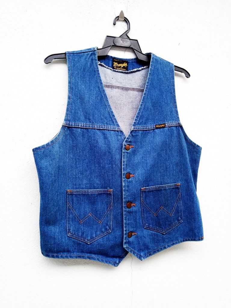 Wrangler 🔥Vintage Wrangler Made in USA Button Up Denim Vest Jacket Size US L / EU 52-54 / 3 - 3 Thumbnail