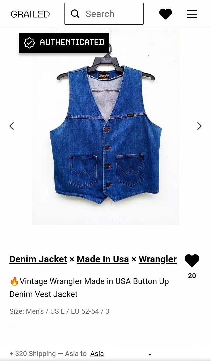 Wrangler 🔥Vintage Wrangler Made in USA Button Up Denim Vest Jacket Size US L / EU 52-54 / 3 - 11 Thumbnail