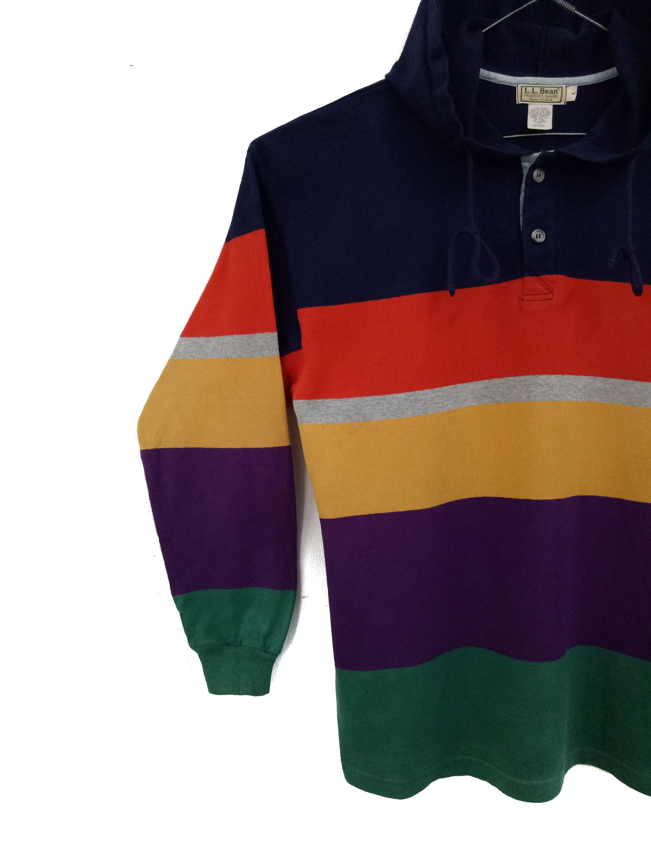 L.L. Bean 🔥🔥Vtg L.L. Bean® Made in U.S.A. Hoodies ColorBlock Shirt Size US L / EU 52-54 / 3 - 3 Thumbnail