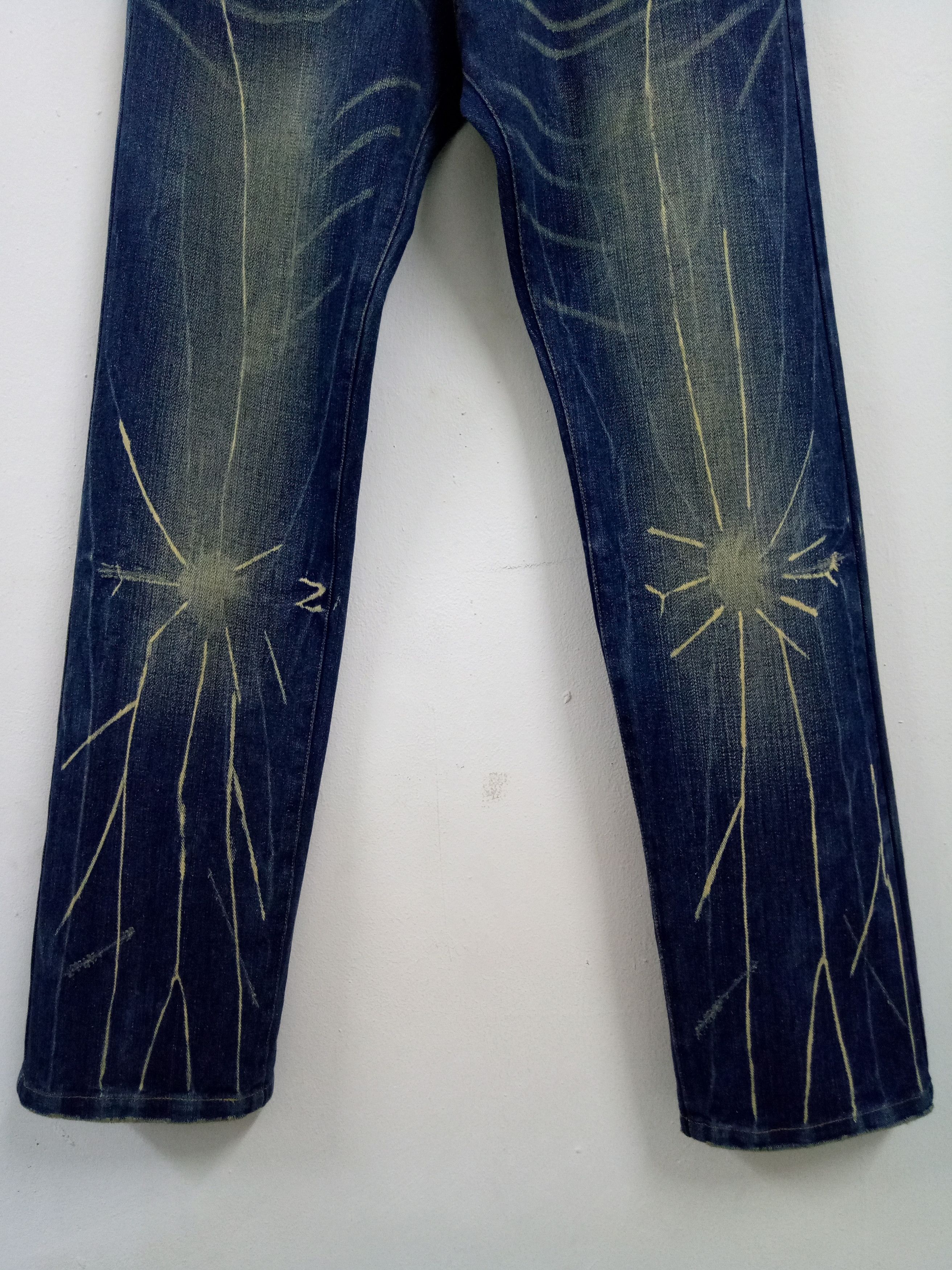Japanese Brand 🔥🔥🔥Punk Rock N Roll Distressed Rare Design Denim Jeans Size US 32 / EU 48 - 4 Thumbnail