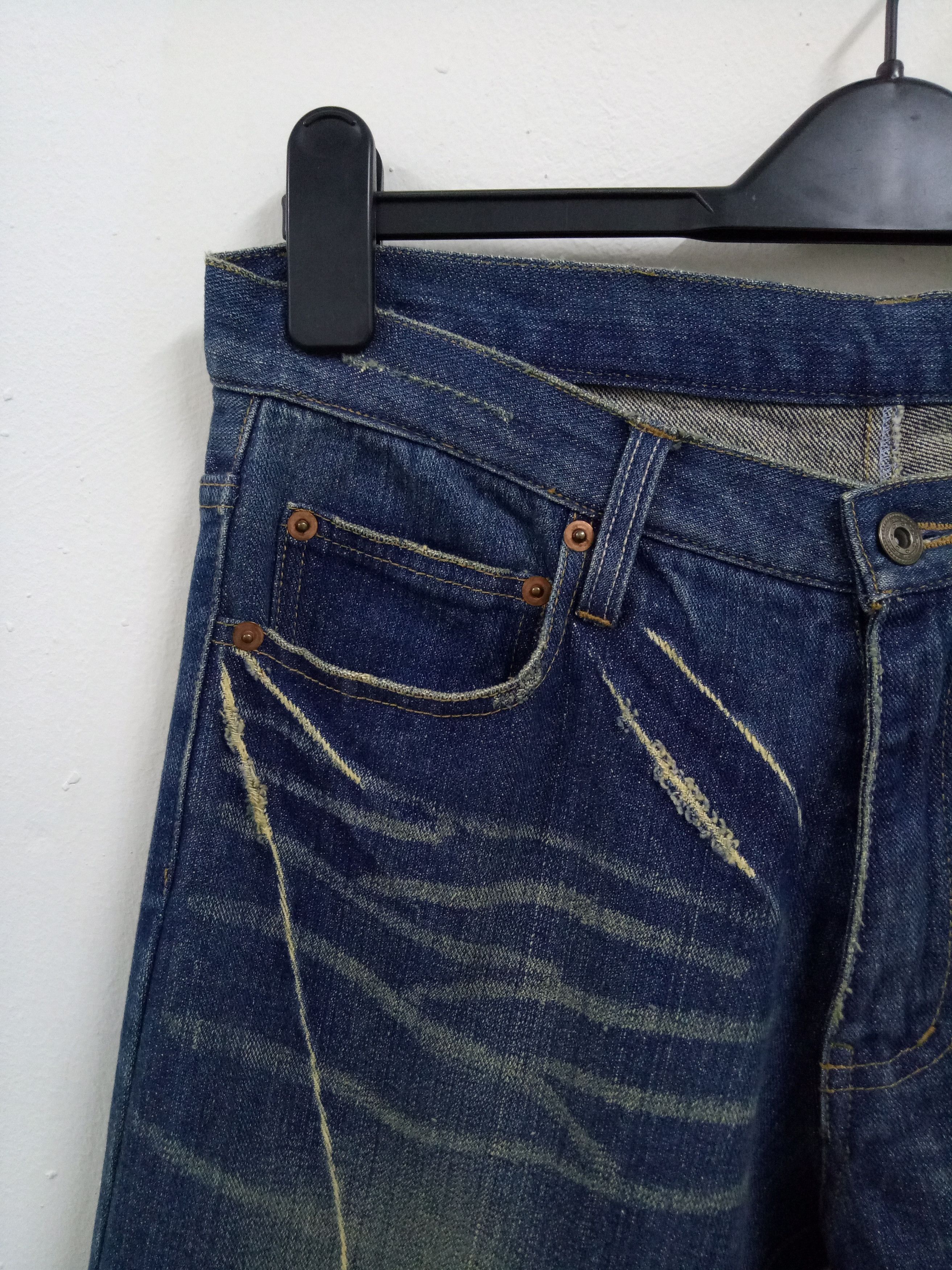 Japanese Brand 🔥🔥🔥Punk Rock N Roll Distressed Rare Design Denim Jeans Size US 32 / EU 48 - 8 Thumbnail