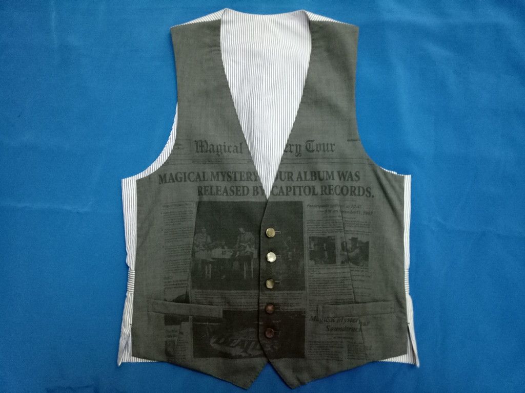 Band Tees 🔥🔥🔥The Beatles 1967 News Paper Print by Men's Bigi Vest Size US M / EU 48-50 / 2 - 8 Thumbnail