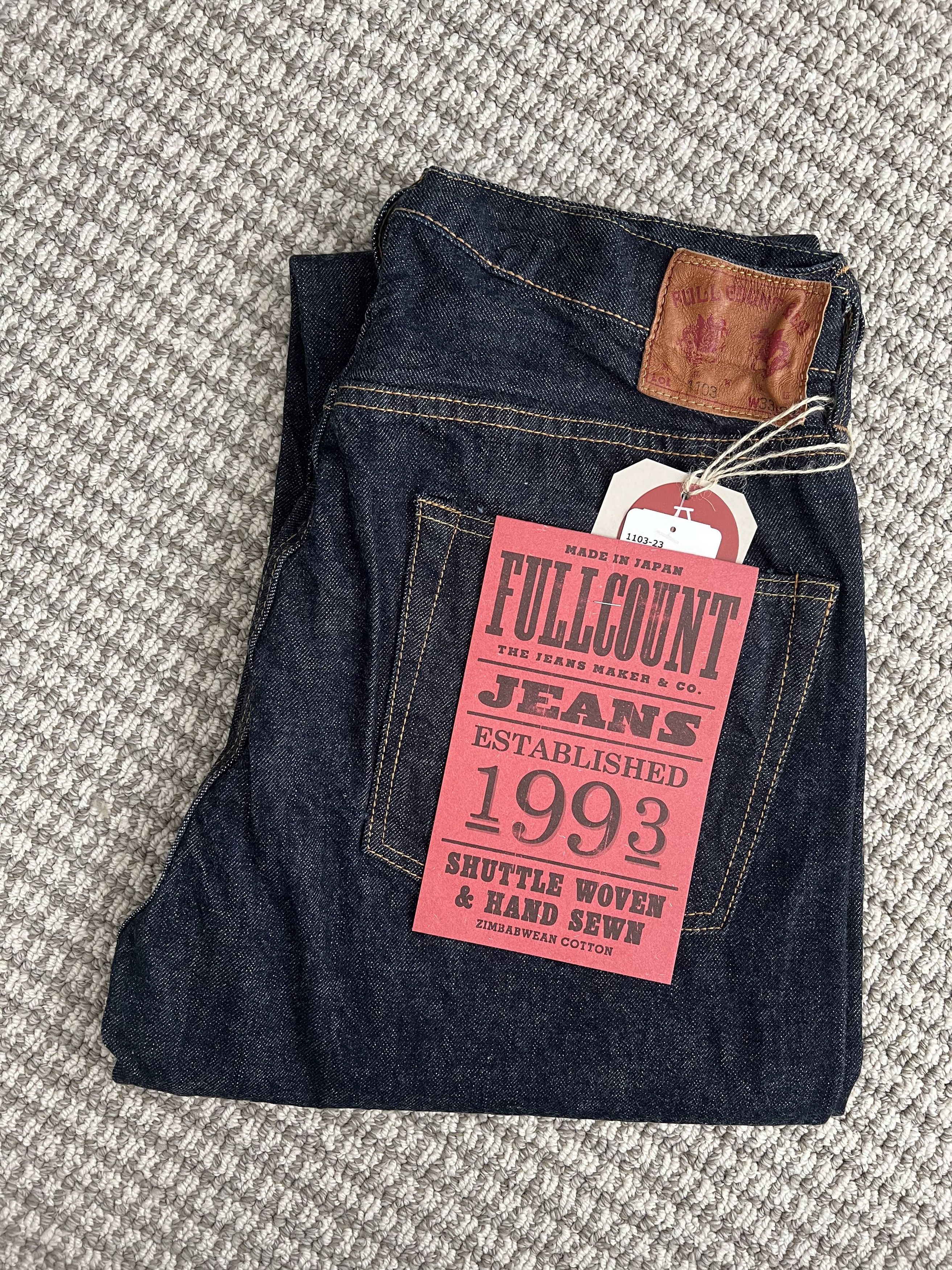 image of Full Count Co 1103 Selvedge Denim in Indigo, Men's (Size 33)