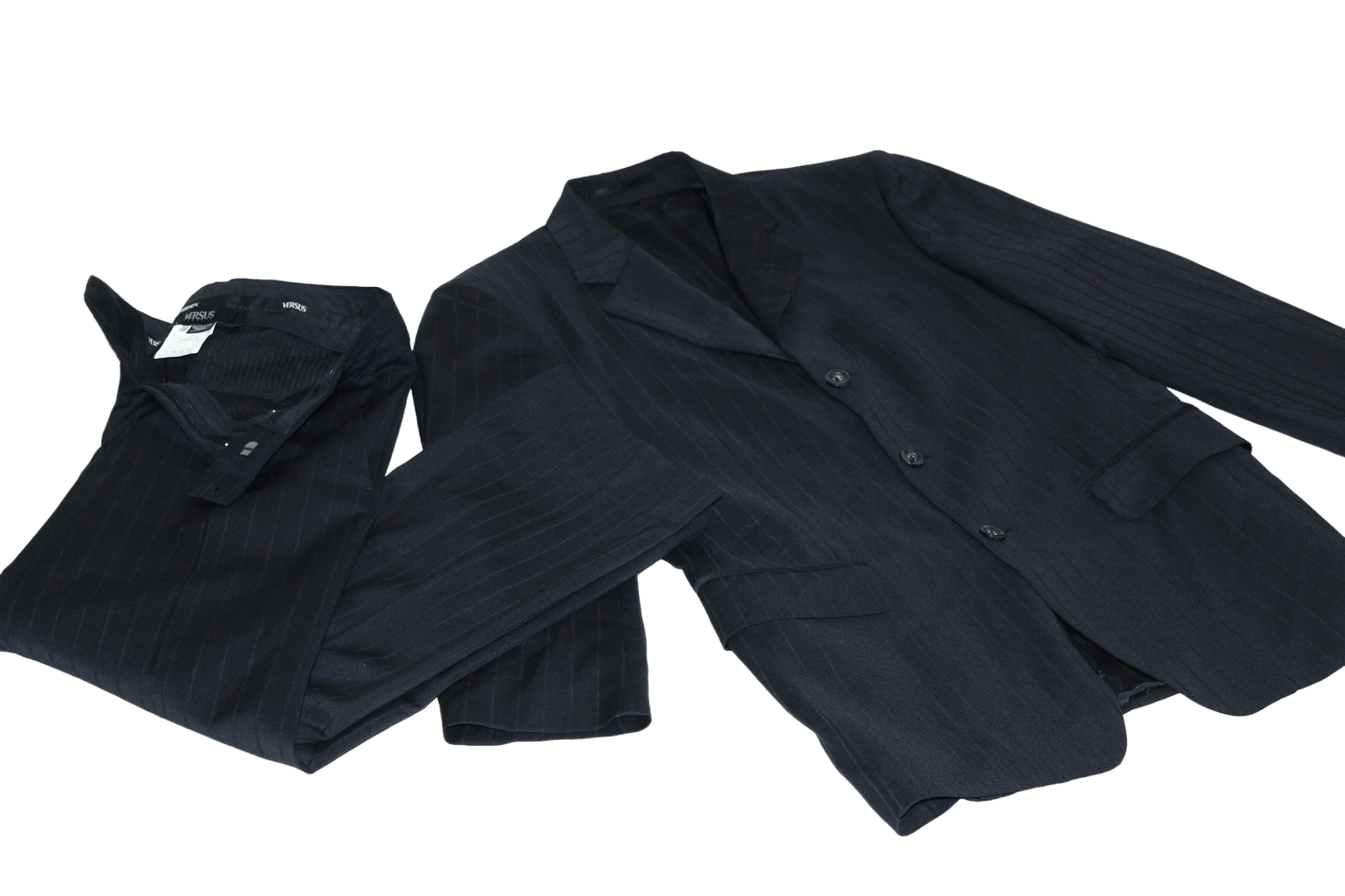 Versus Versace Versus Versace 3 Button Classic Black Mixed Suit Size 34S - 6 Thumbnail