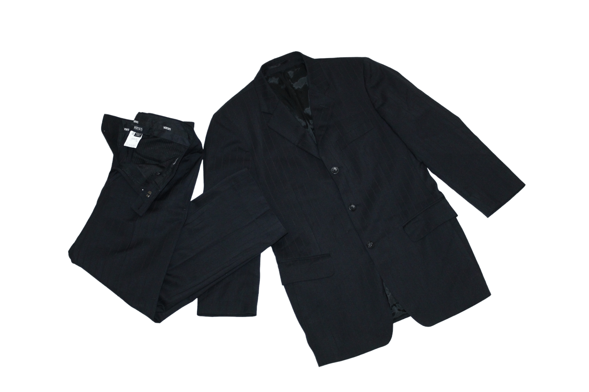 Versus Versace Versus Versace 3 Button Classic Black Mixed Suit Size 34S - 4 Thumbnail