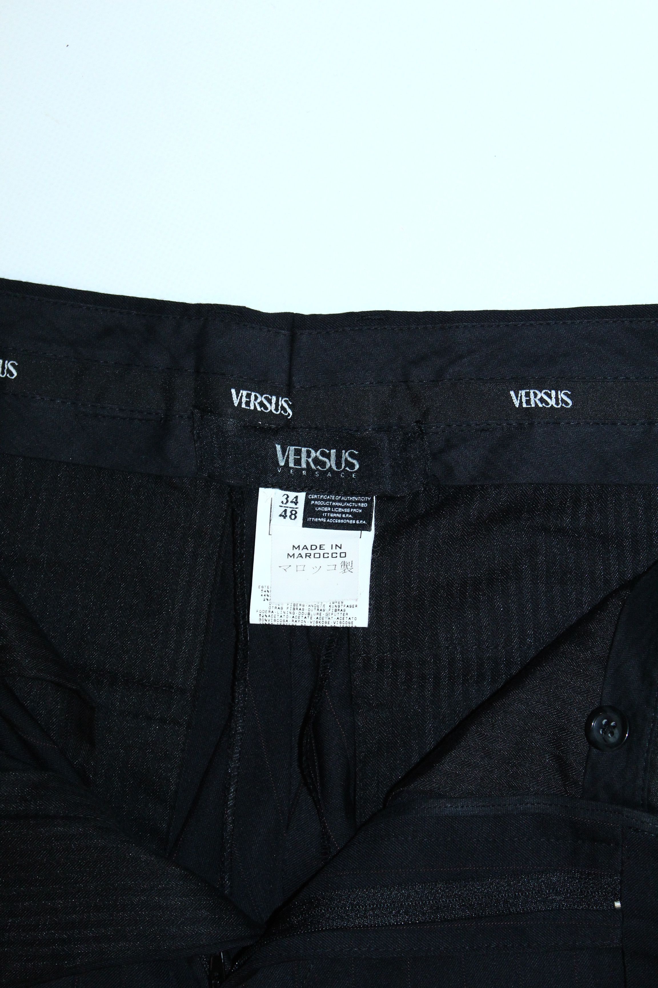 Versus Versace Versus Versace 3 Button Classic Black Mixed Suit Size 34S - 16 Thumbnail